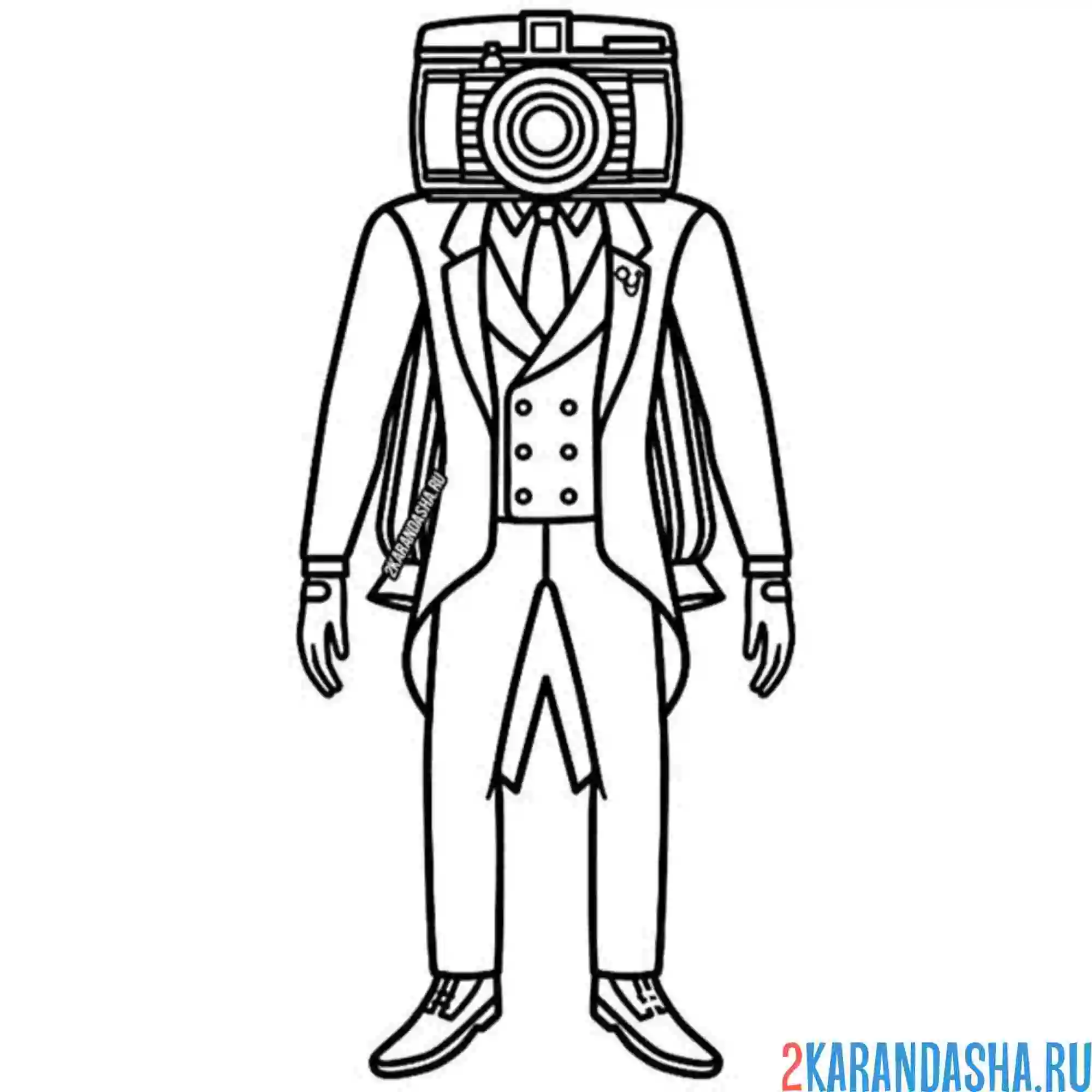 Раскраска фото камерамен скибиди туалет