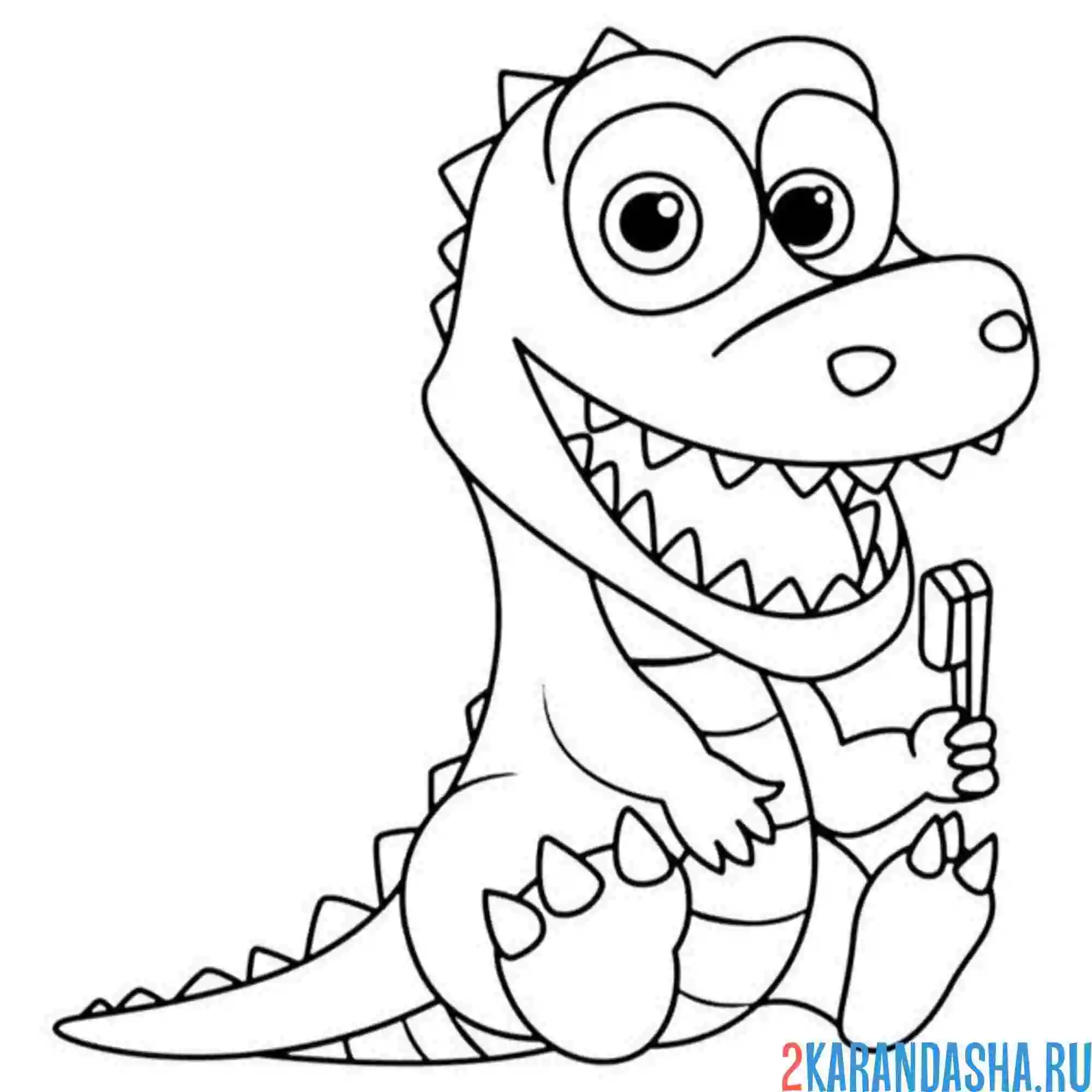 Раскраска малыш крокодил