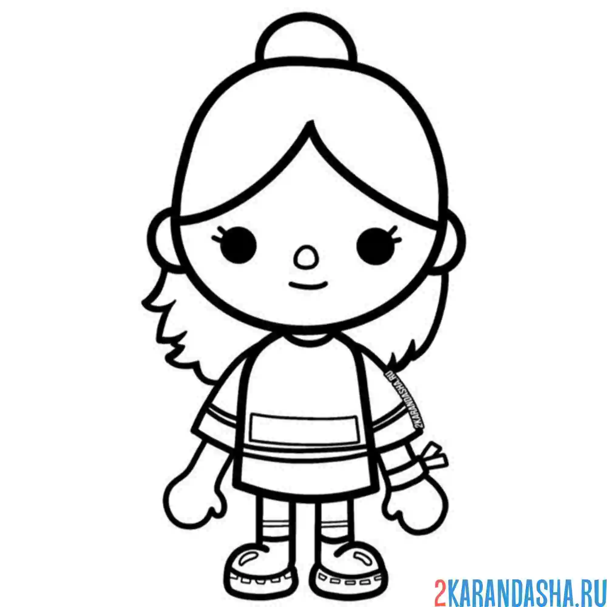 Раскраска тока бока персонаж девочка