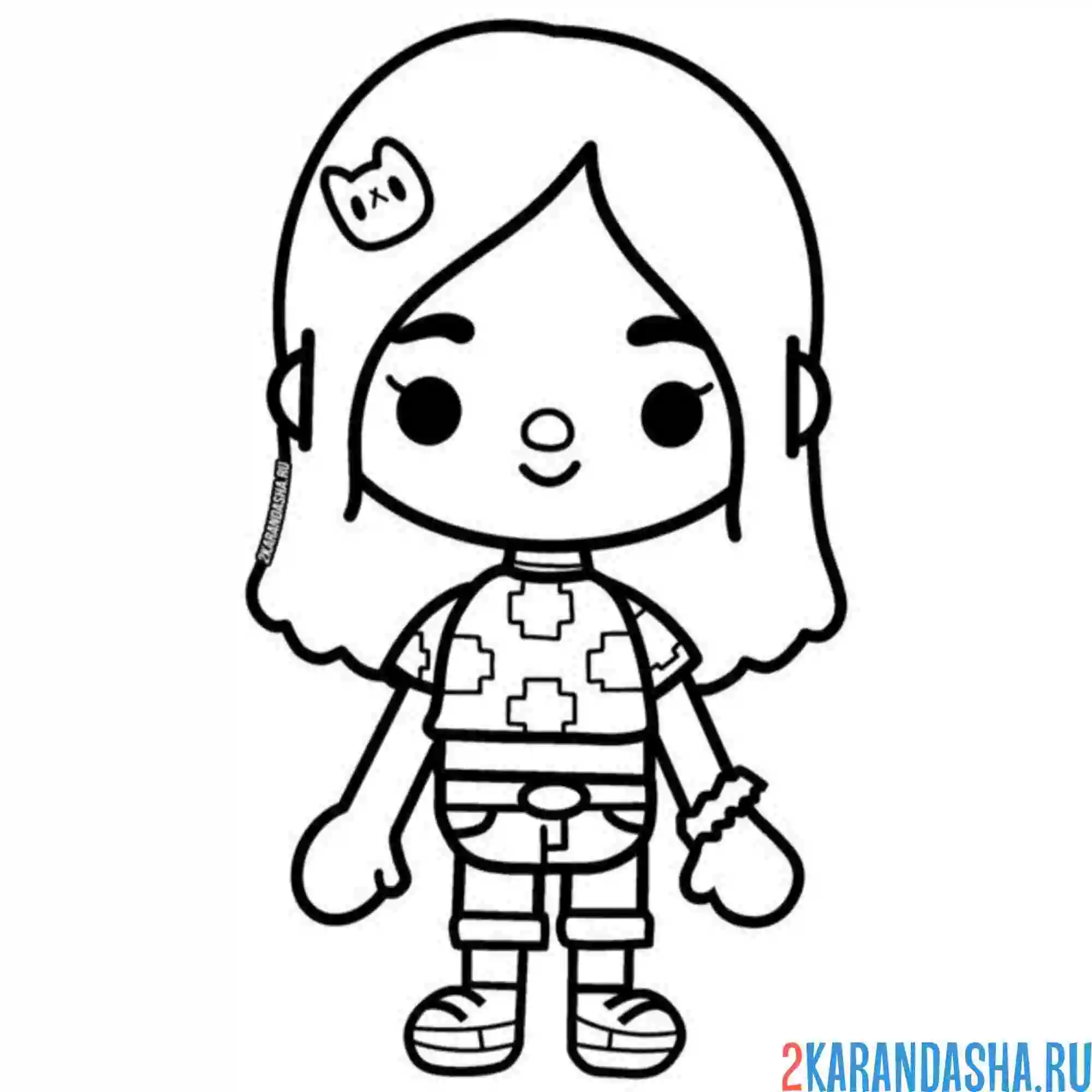 Раскраска тока бока персонаж одежда