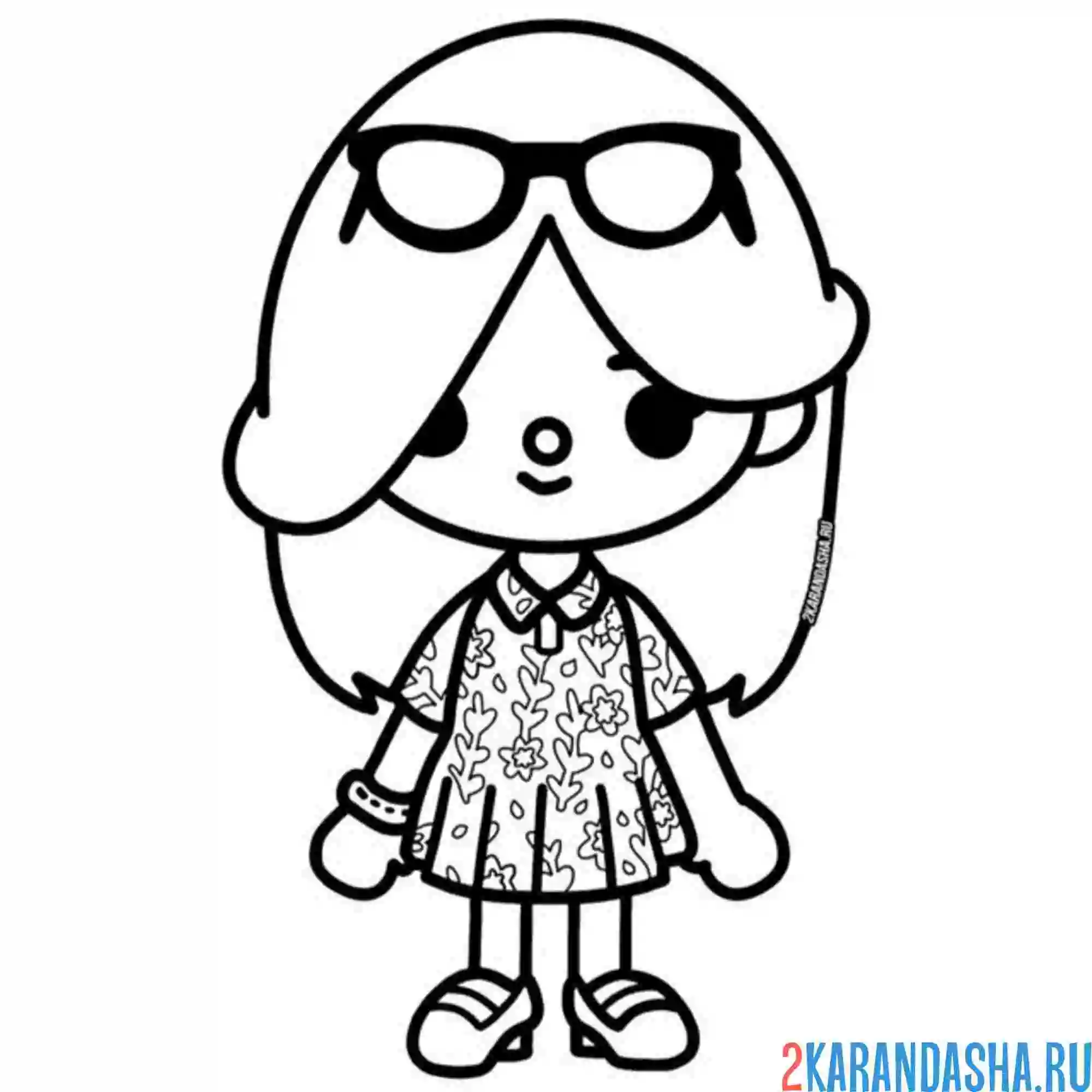 Раскраска тока бока новый персонаж девочка