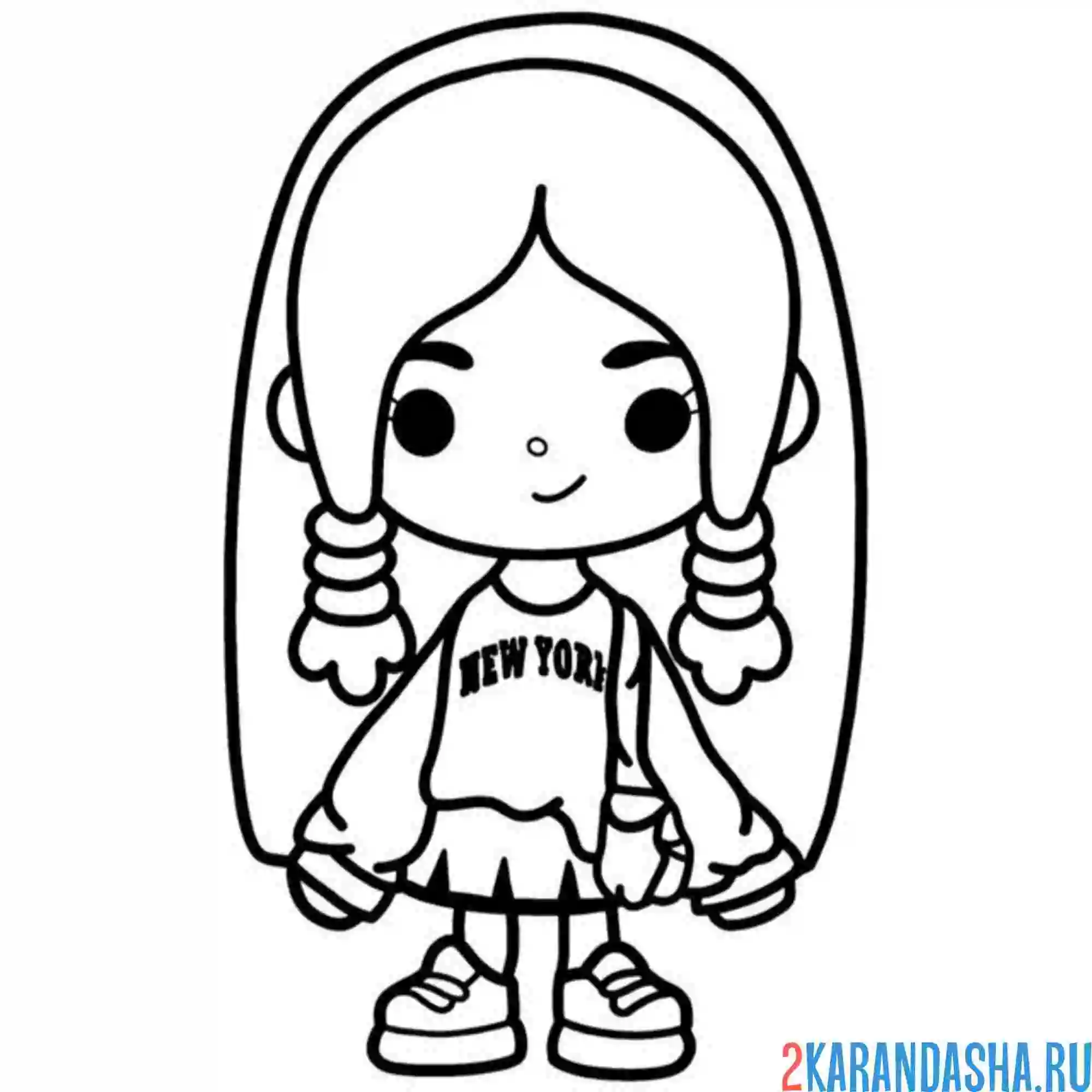 Раскраска тока бока школьница