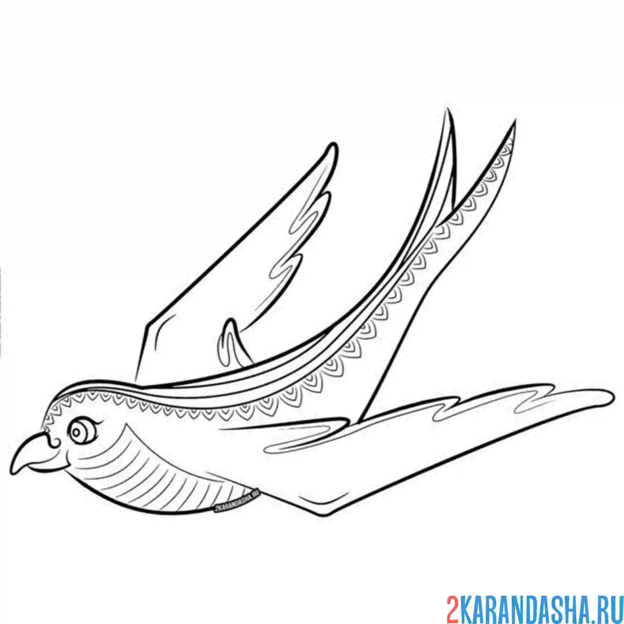 Раскраска ласточка летит