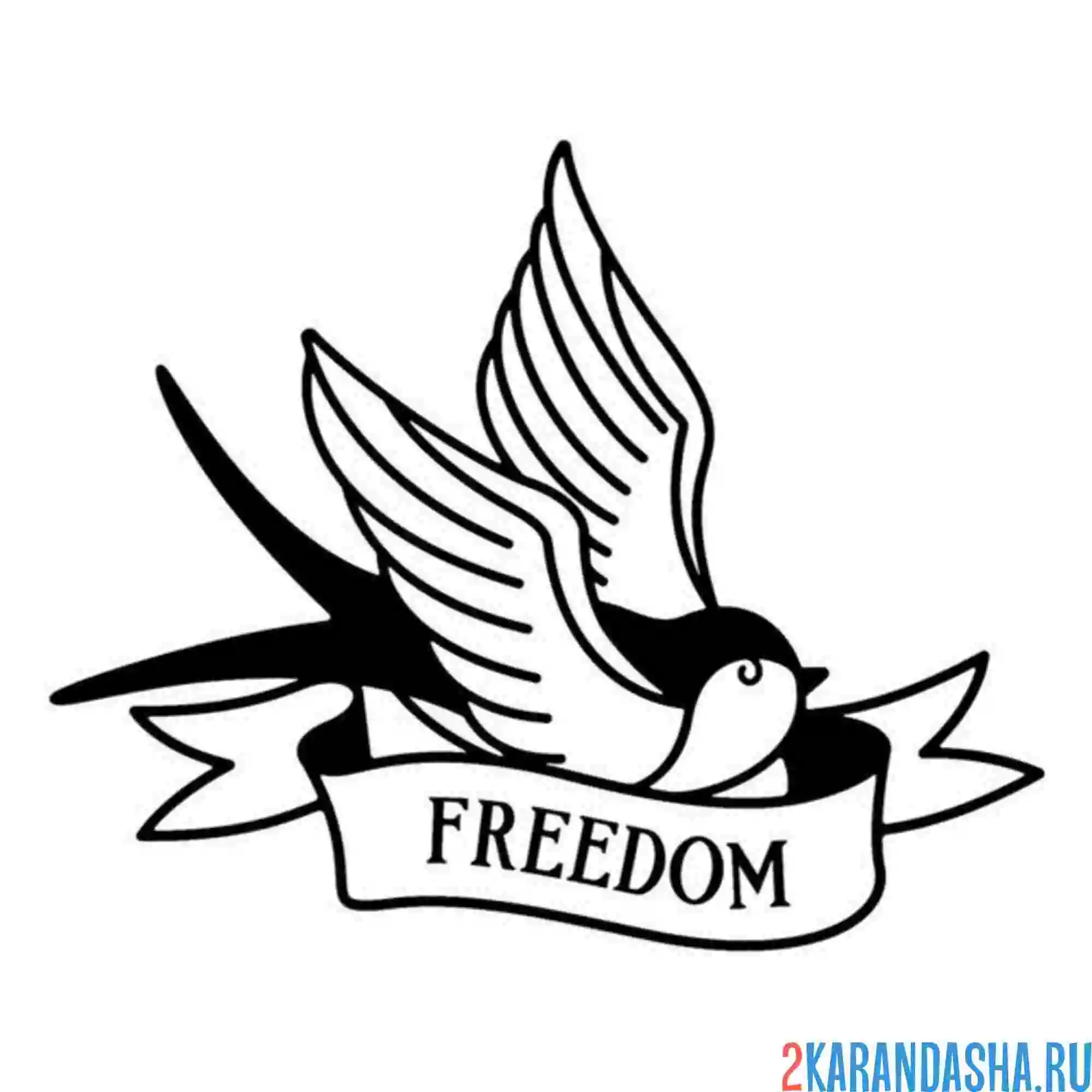 Раскраска ласточка свобода