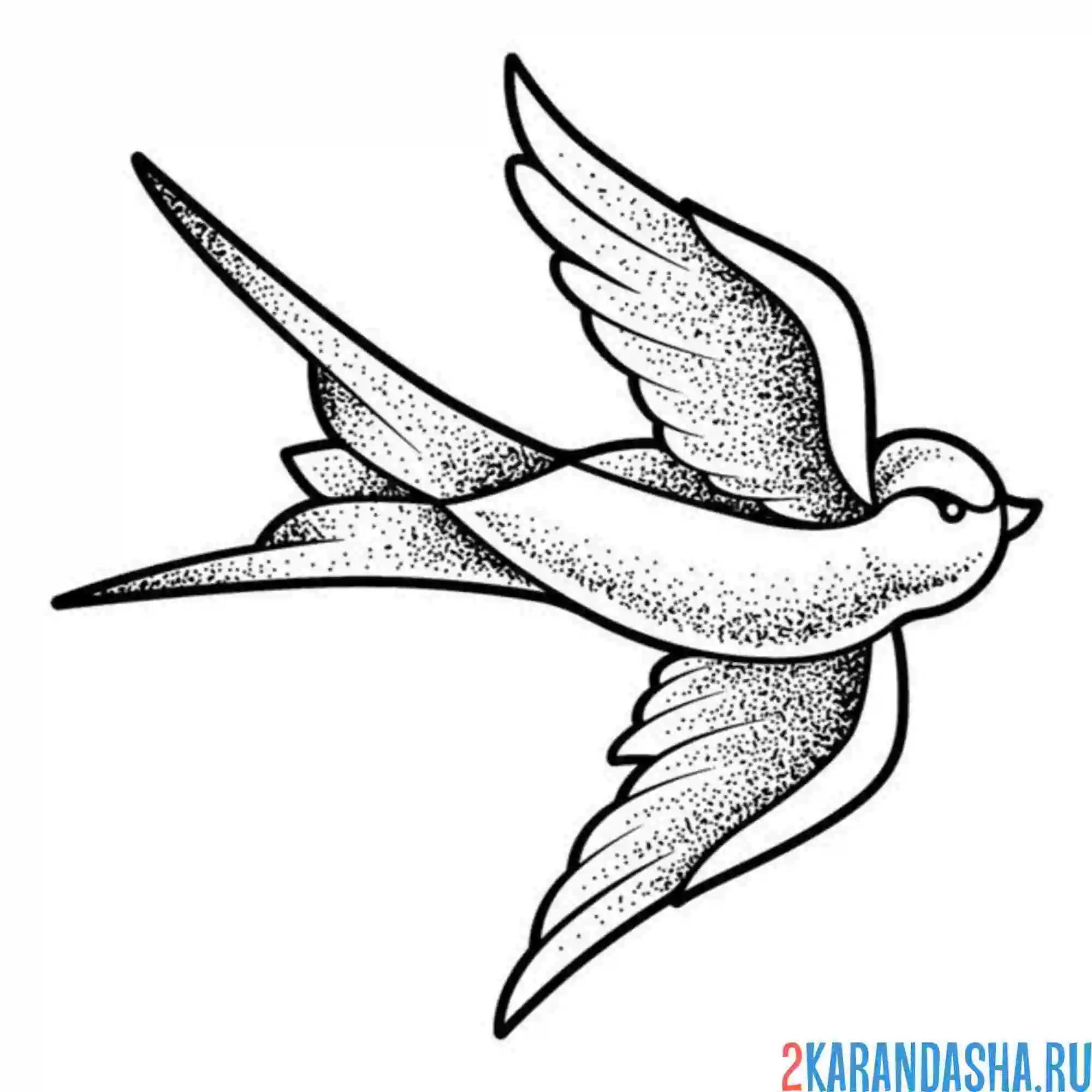 Раскраска ласточка летит вверх