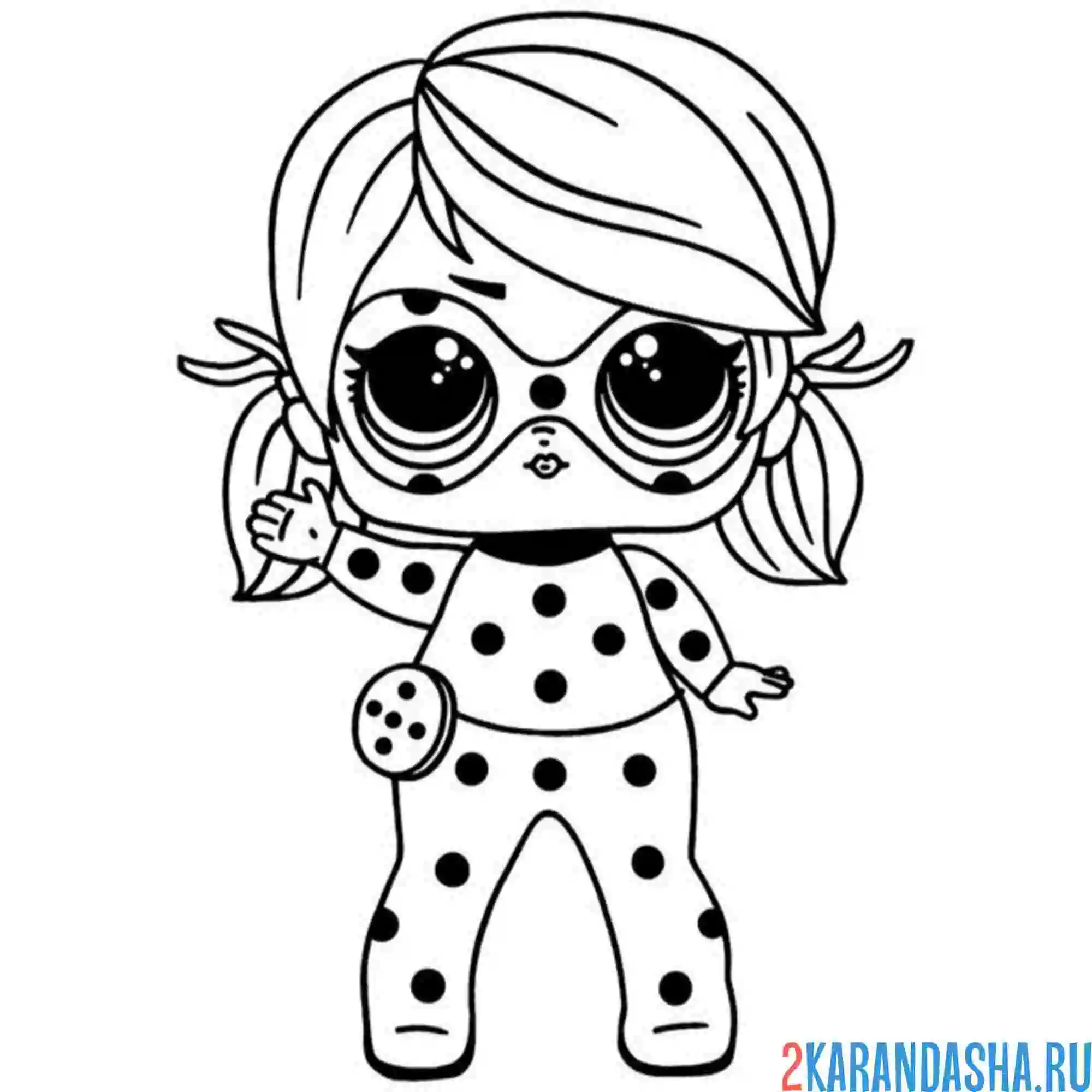 Раскраска кукла лол леди баг