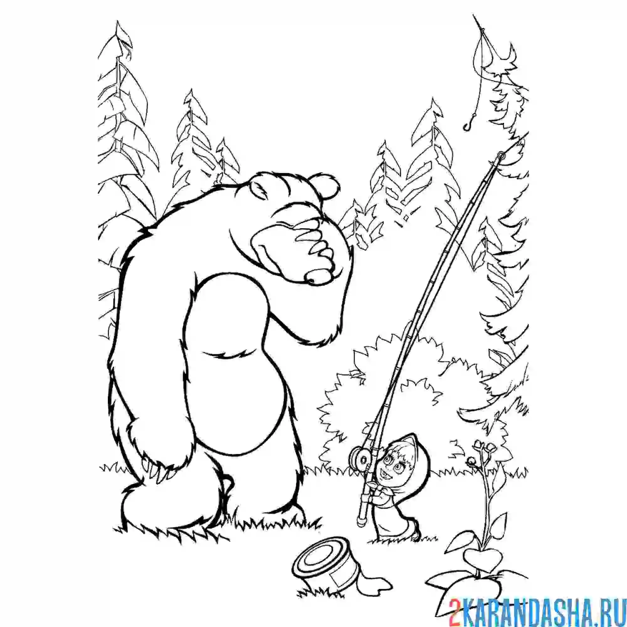 Раскраска рыбалка