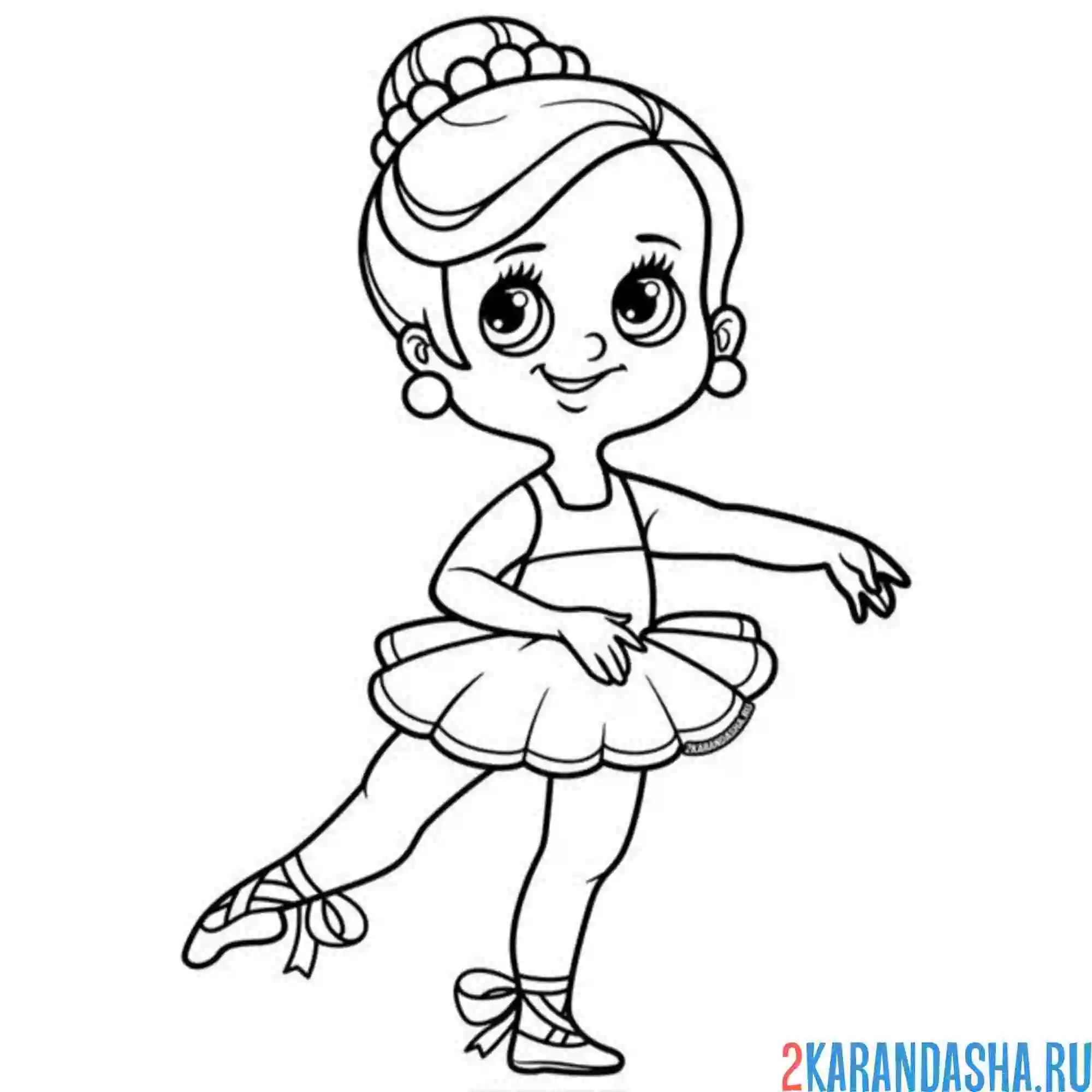 Раскраска балерина танец