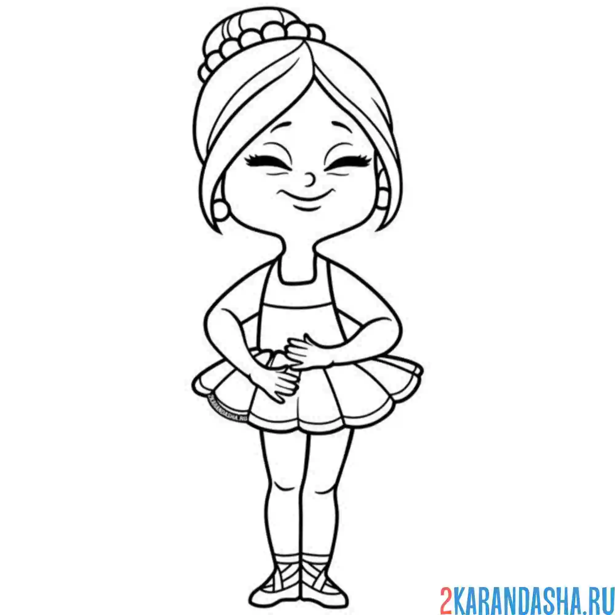 Раскраска красивая девочка балерина