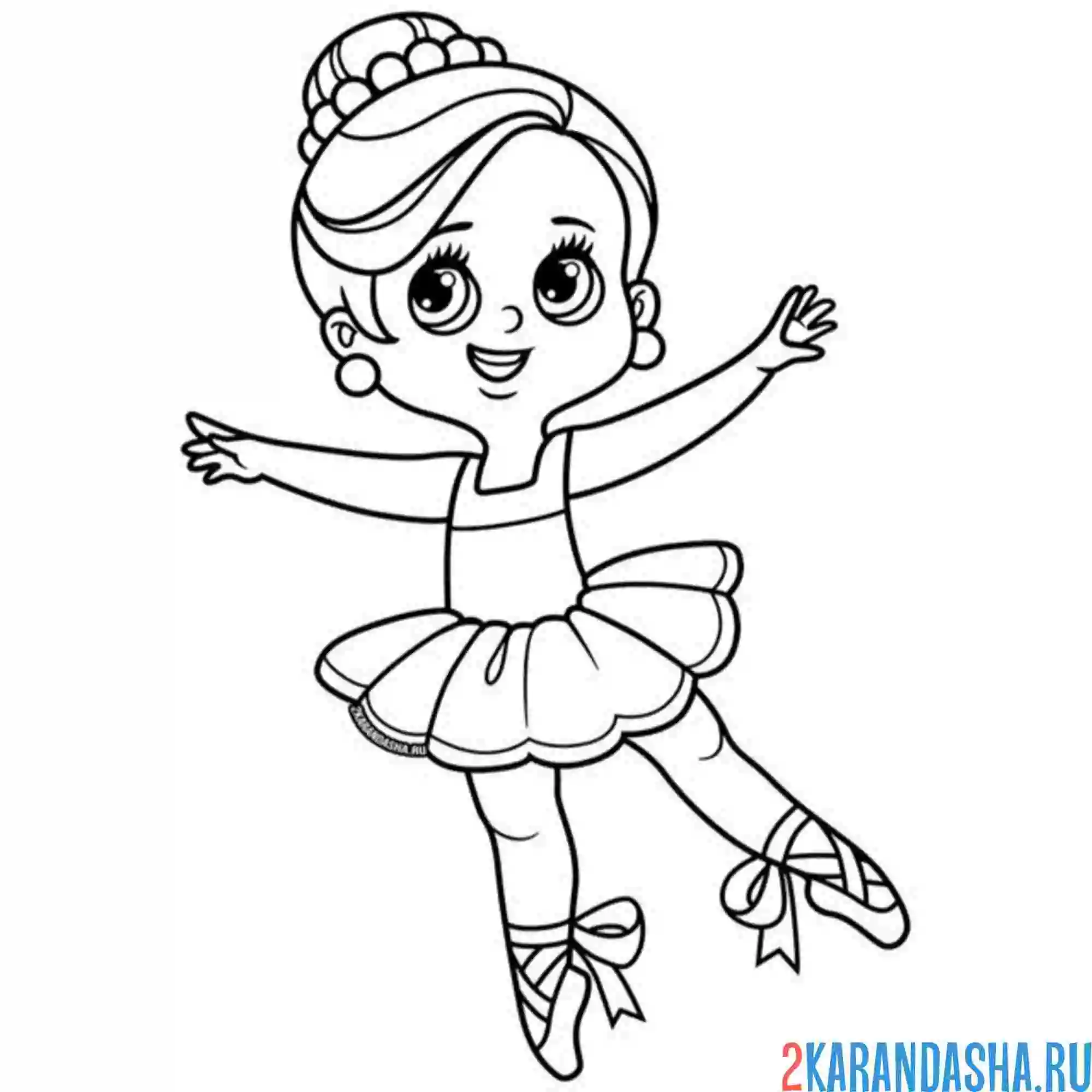 Раскраска балерина танцовщица