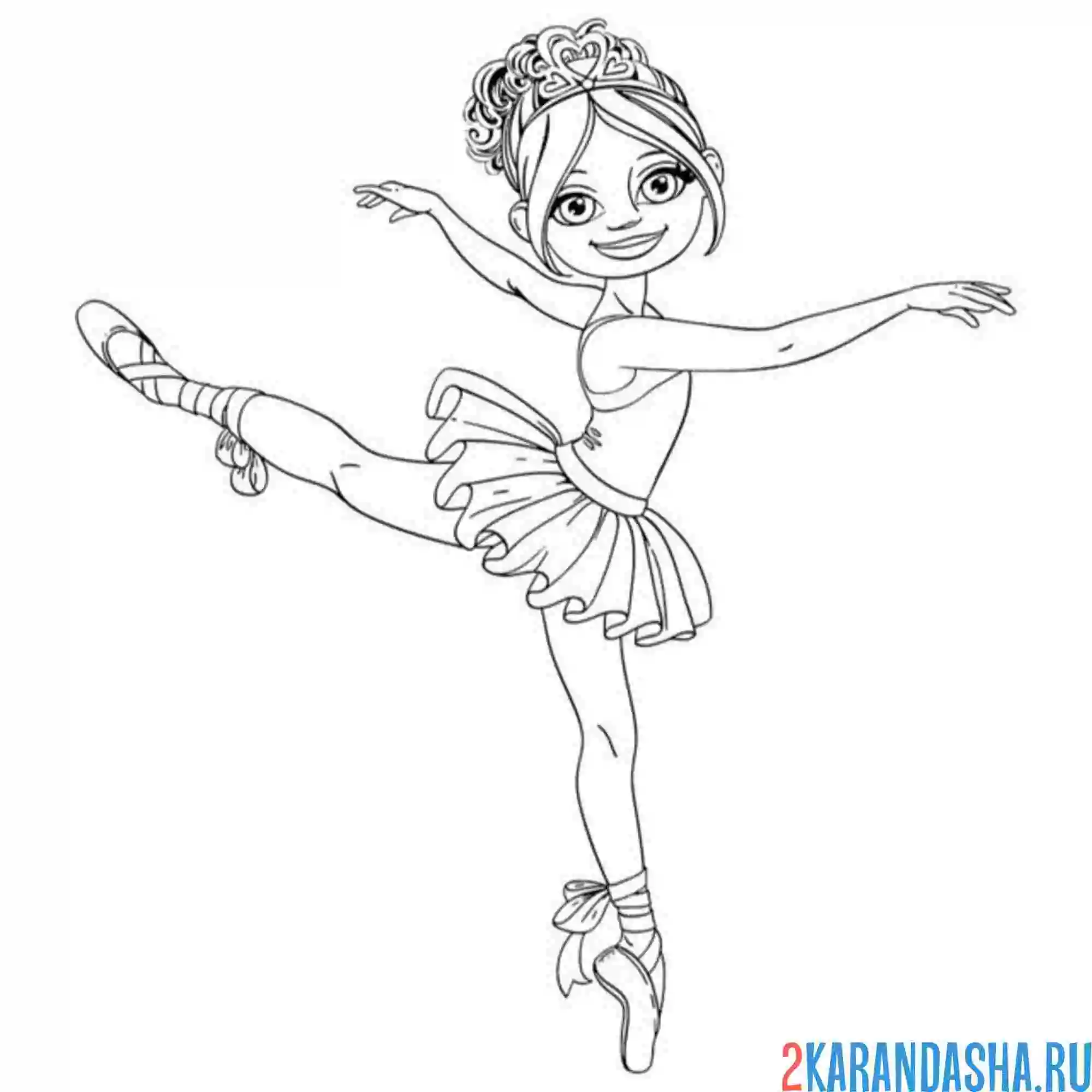 Раскраска балерина обучается