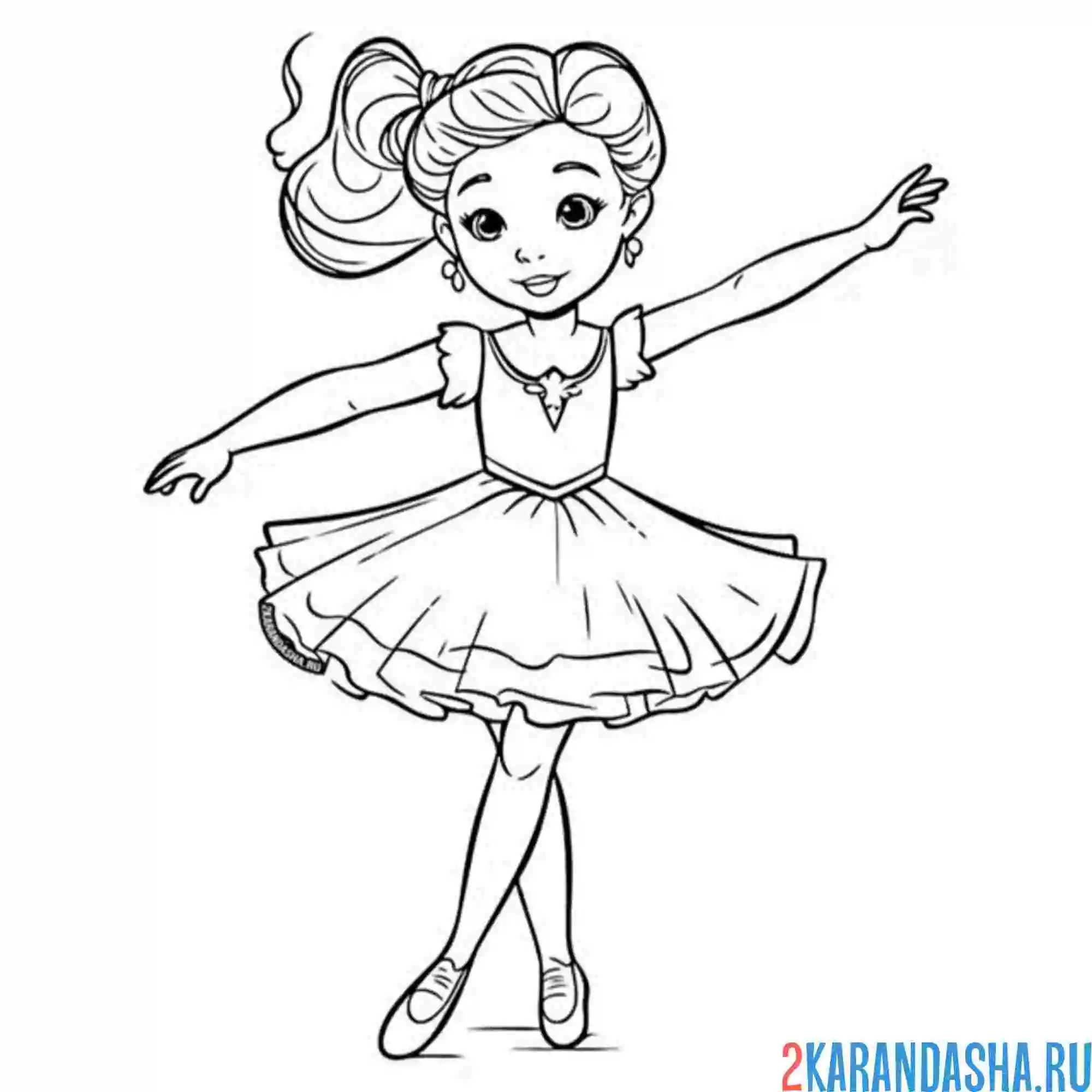 Раскраска девочка начинающая балерина