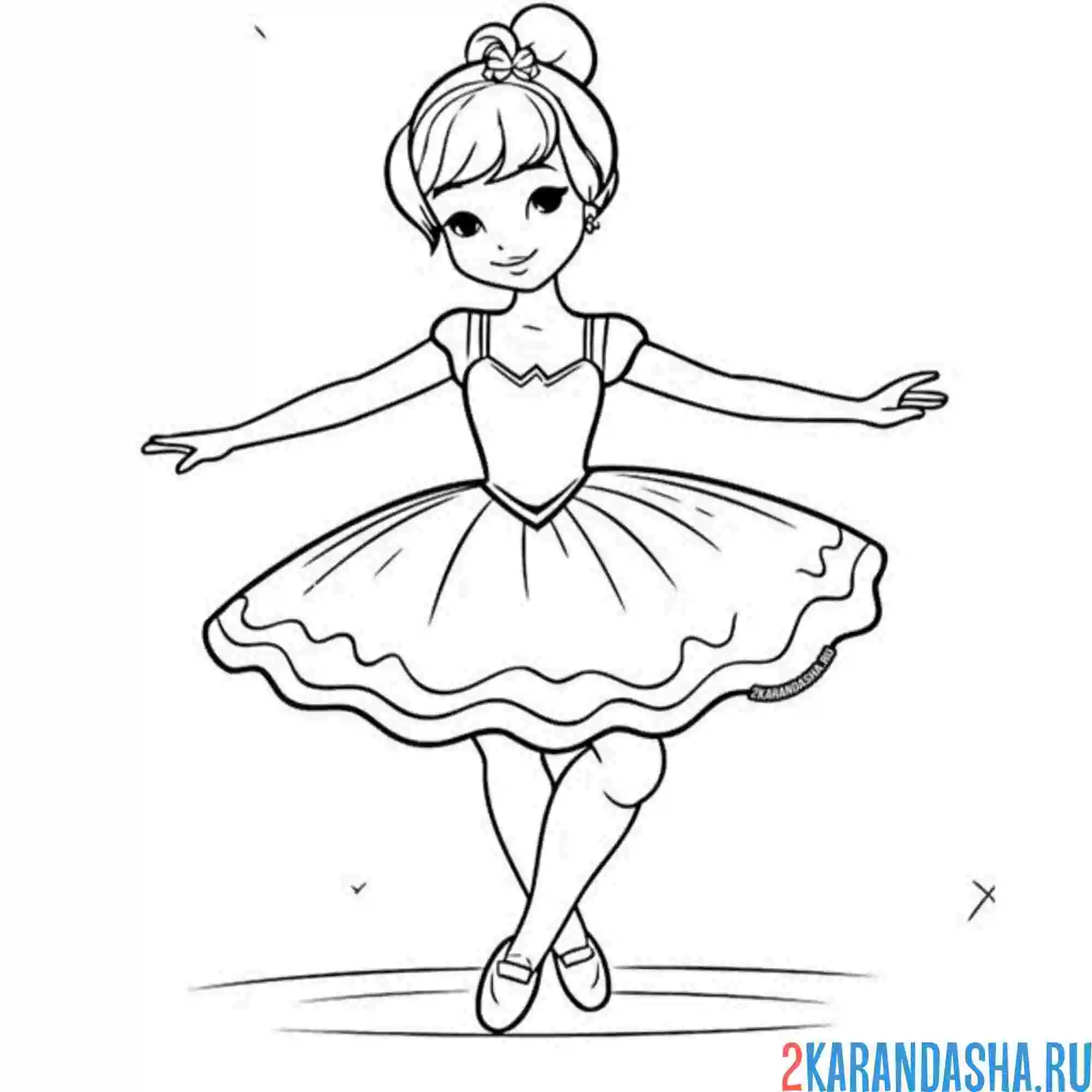 Раскраска балерина новое платье
