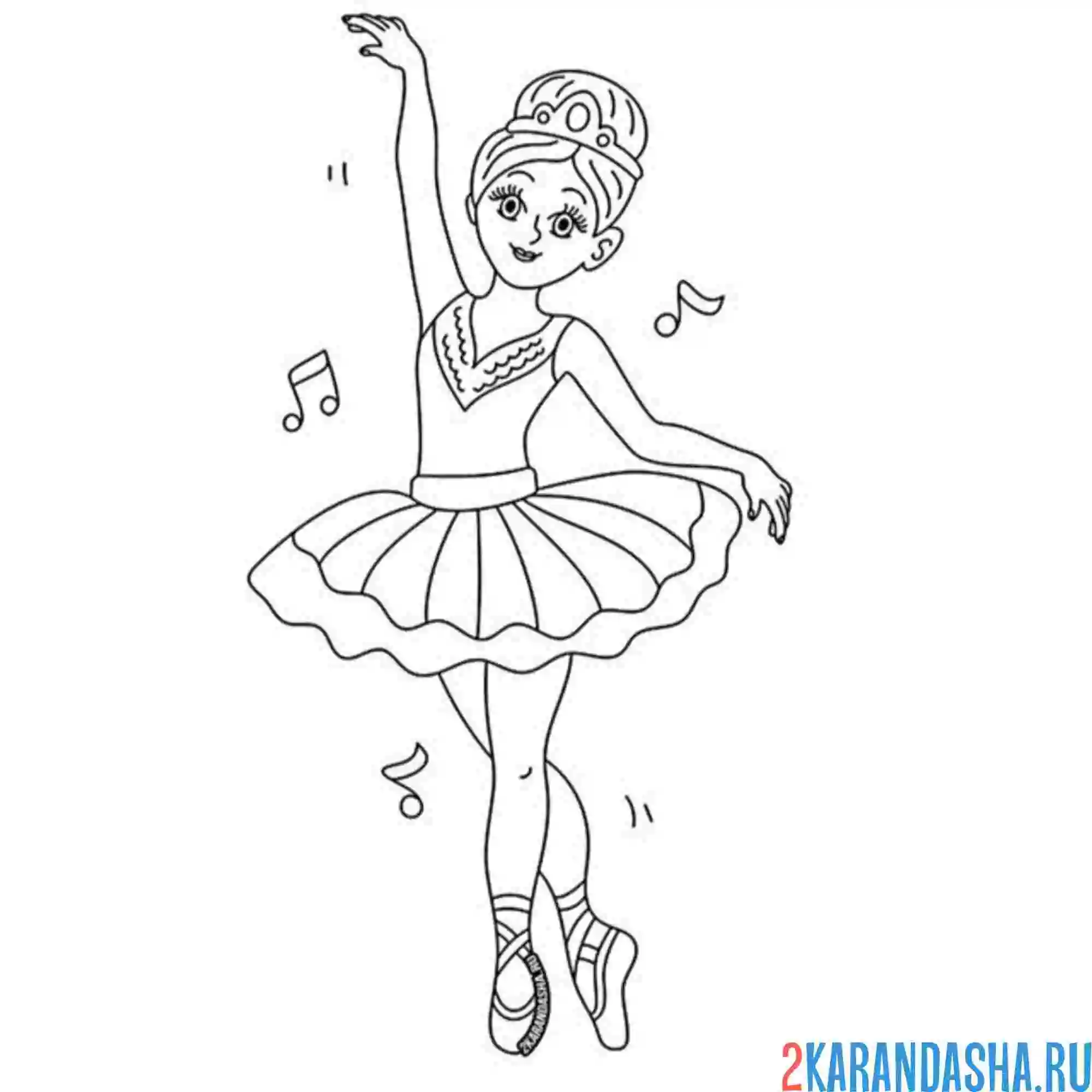 Раскраска музыка балерина
