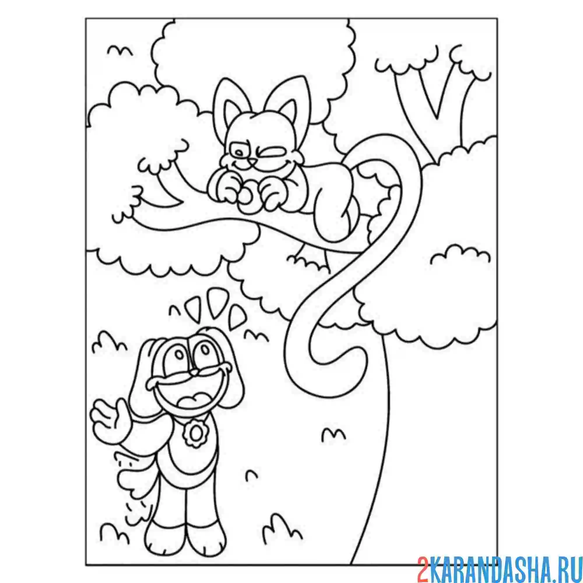 Раскраска catnap и dogday