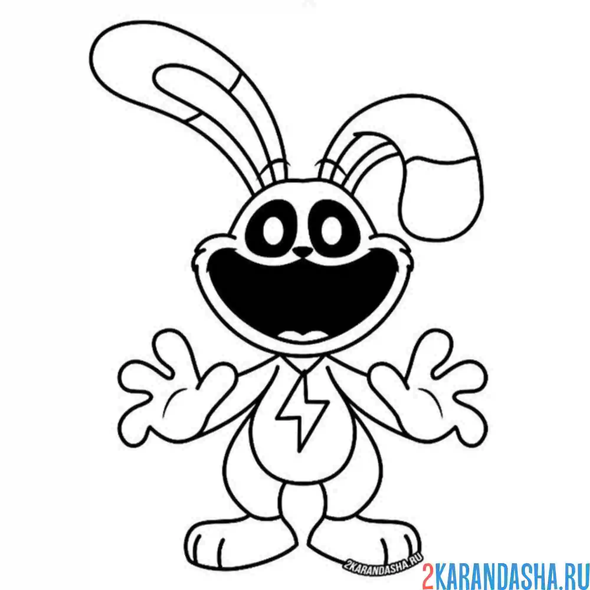 Раскраска заяц hoppy hopscotch