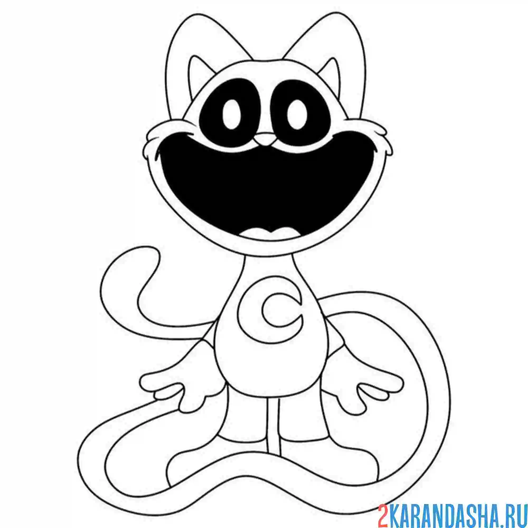 Раскраска catnap персонаж