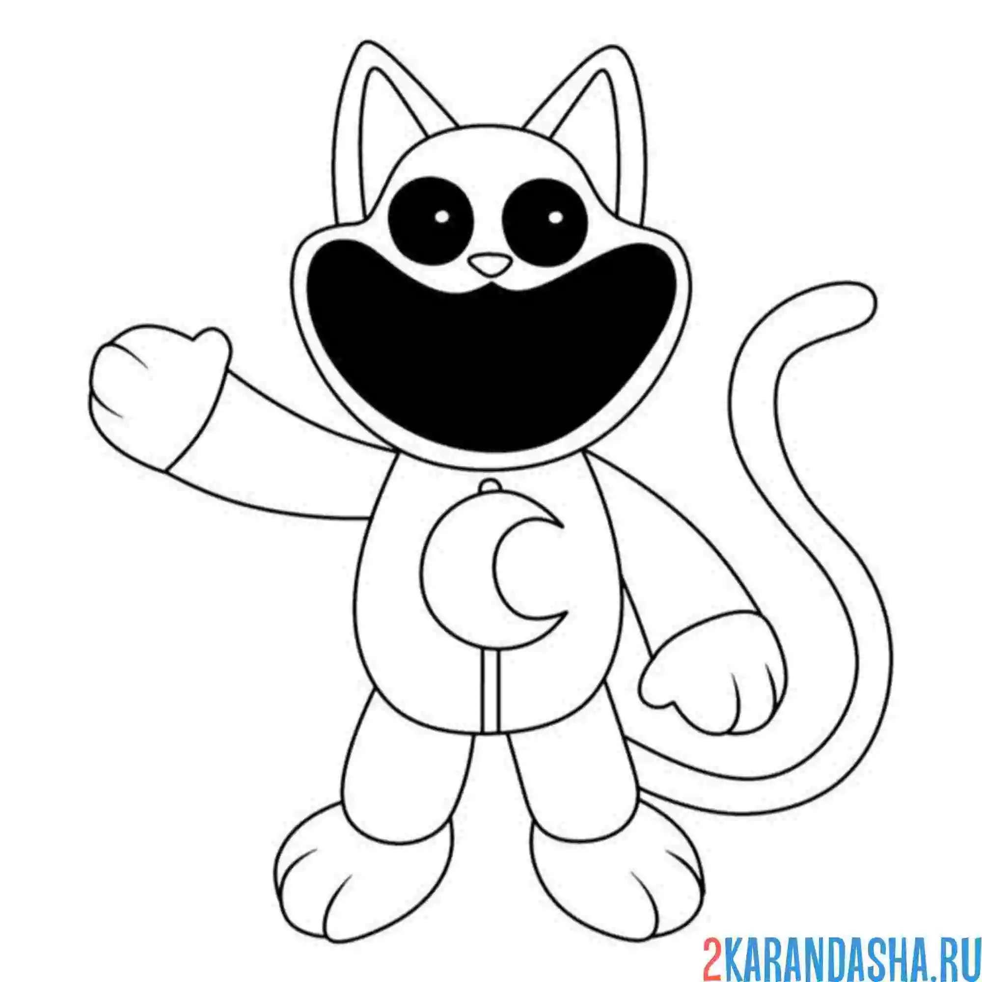 Раскраска catnap передает привет