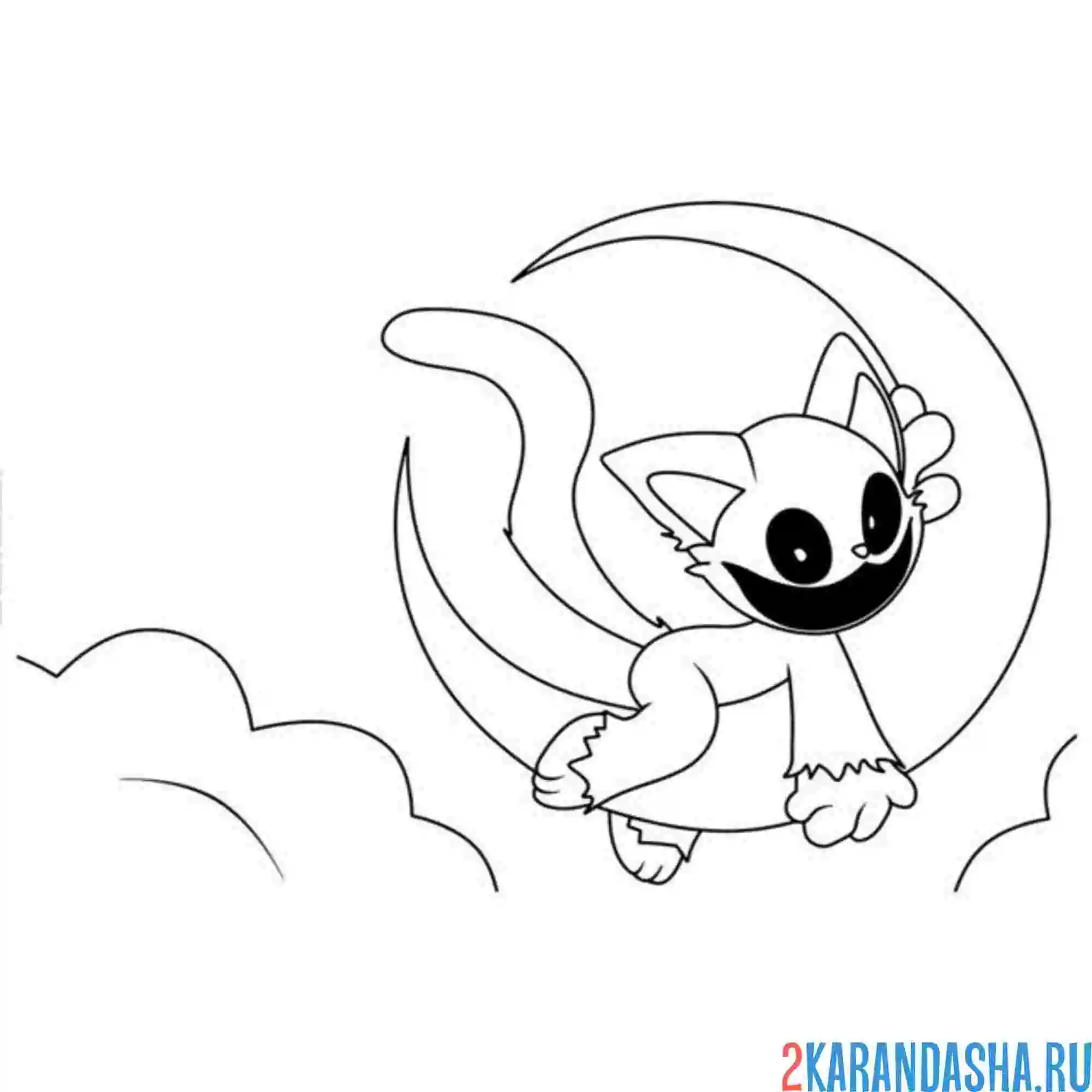 Раскраска catnap в небе