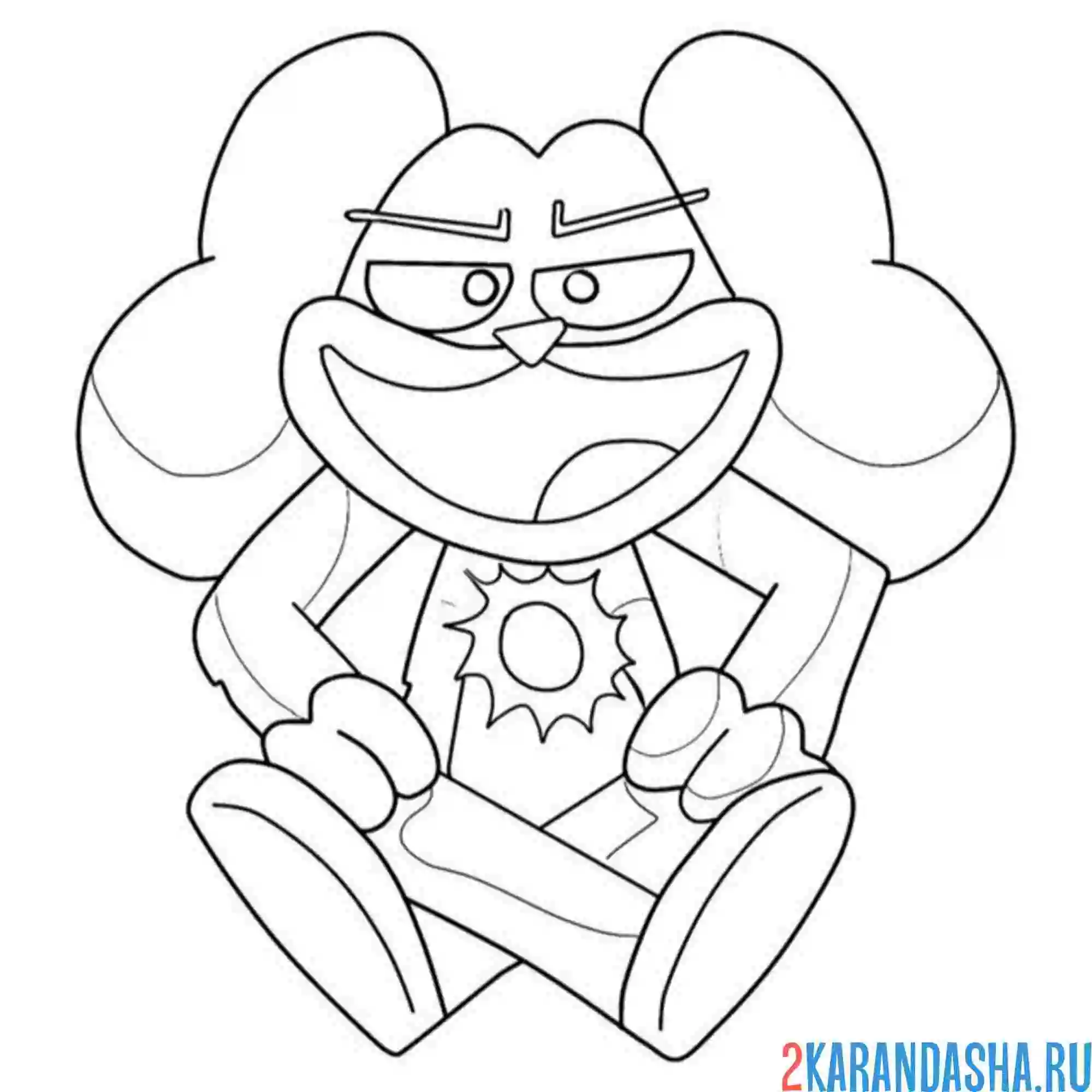 Раскраска dogday сидит