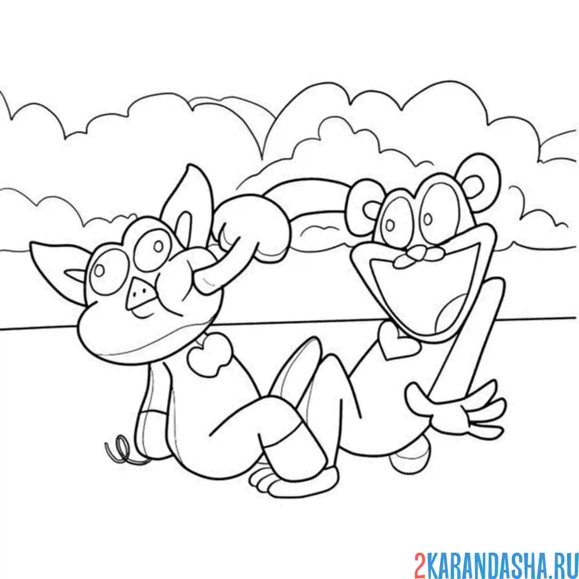 Раскраска два персонажа