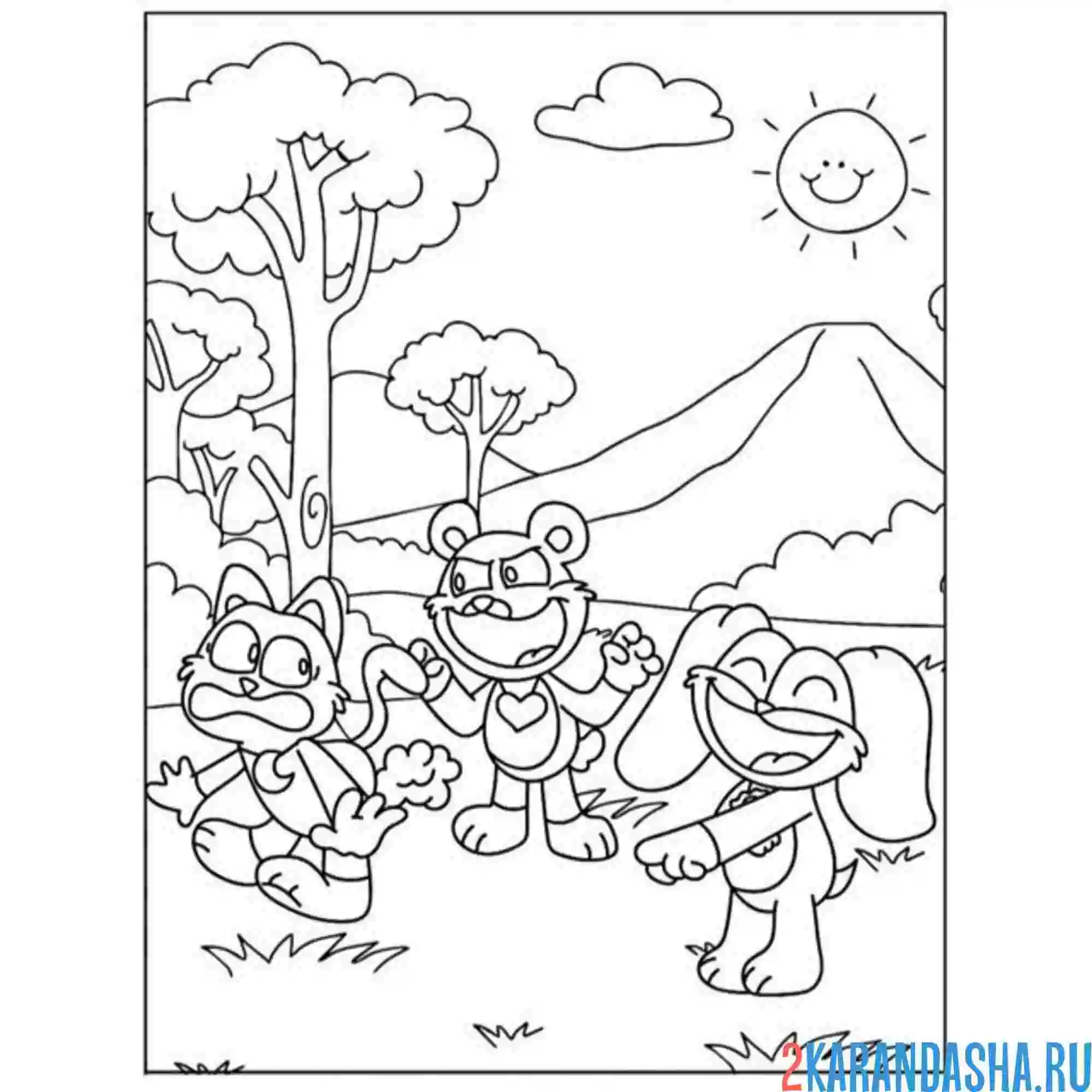 Раскраска catnap на горе