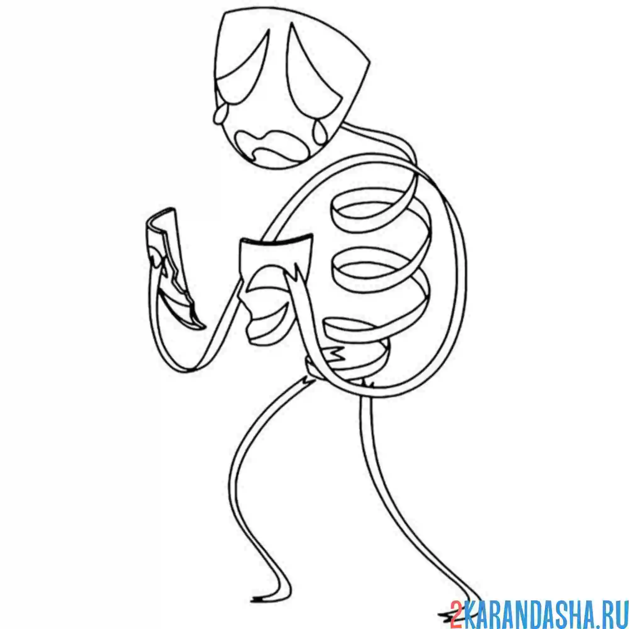 Раскраска гэнгл плачет