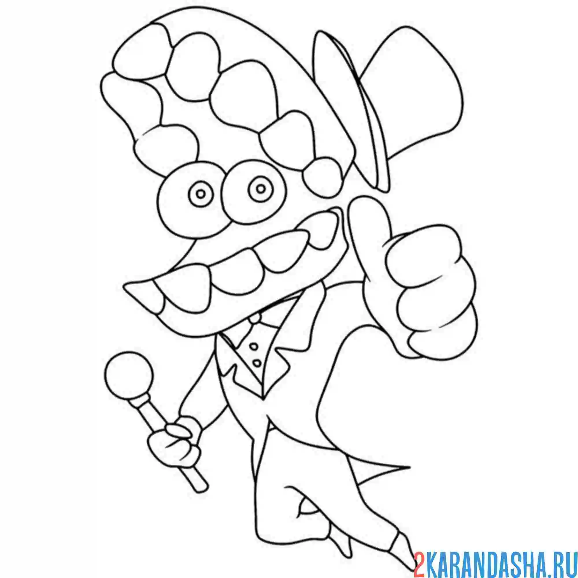 Раскраска кейн из удивительный цифровой цирк