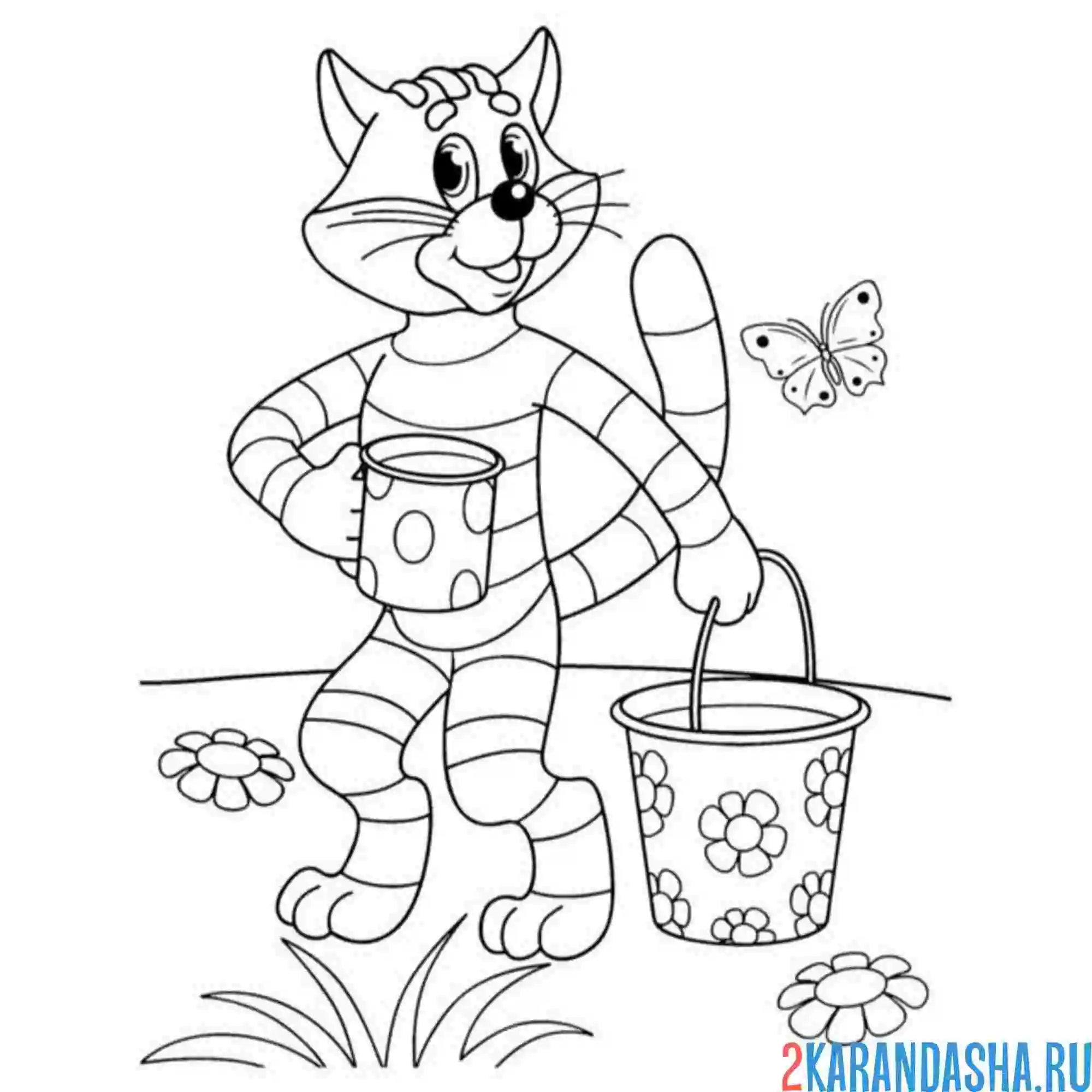 Раскраска простоквашино кот матроскин