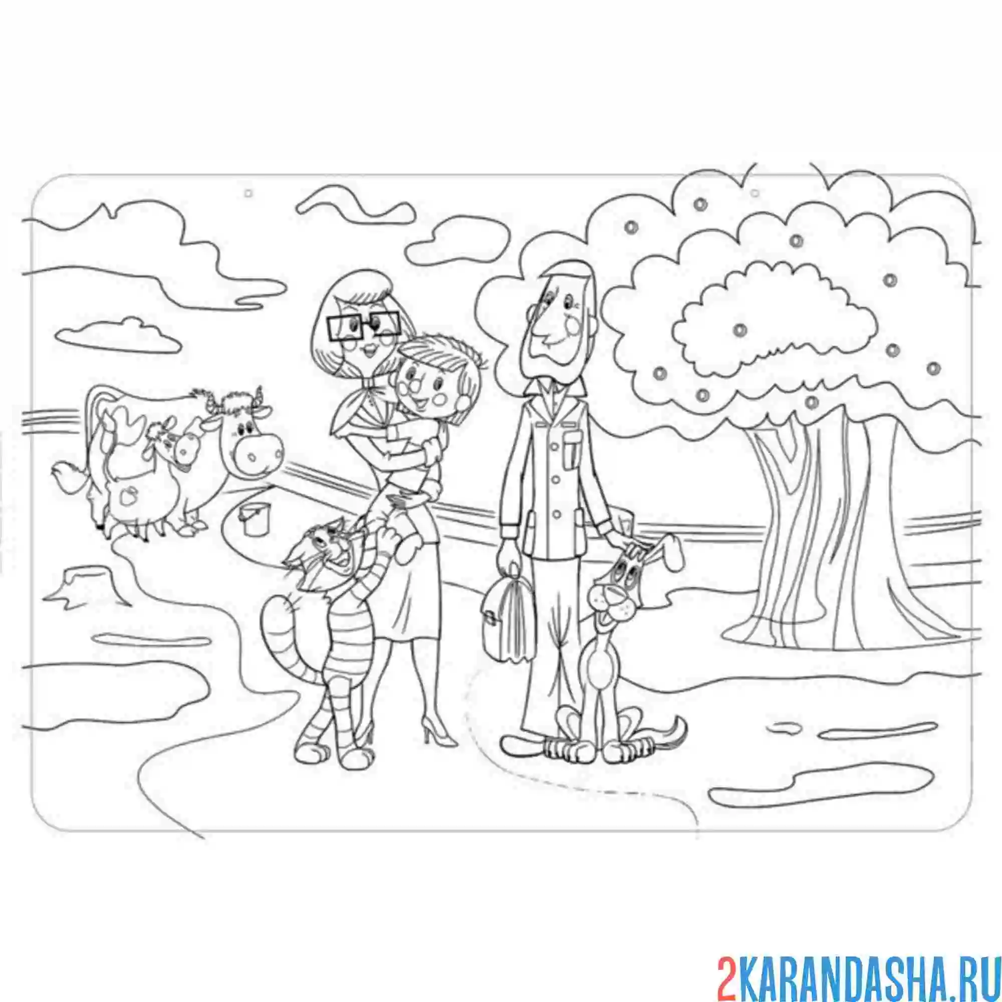 Раскраска простоквашино