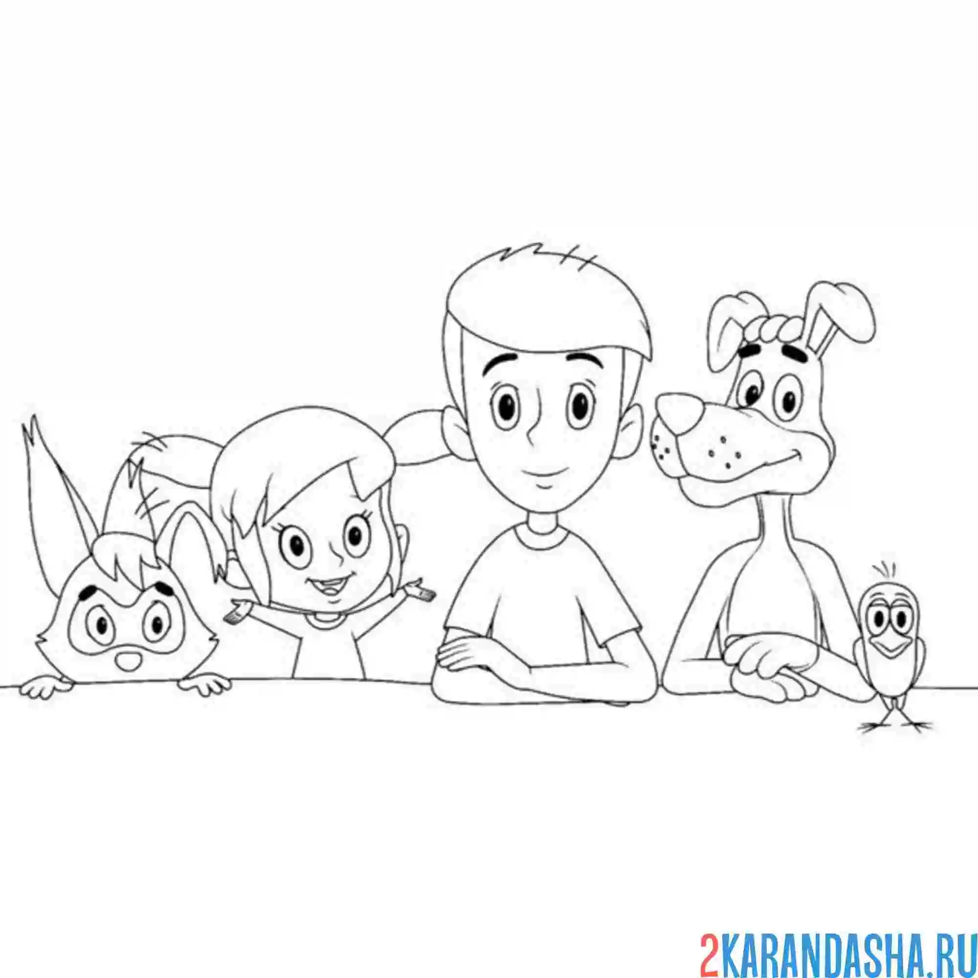 Раскраска простоквашино все герои