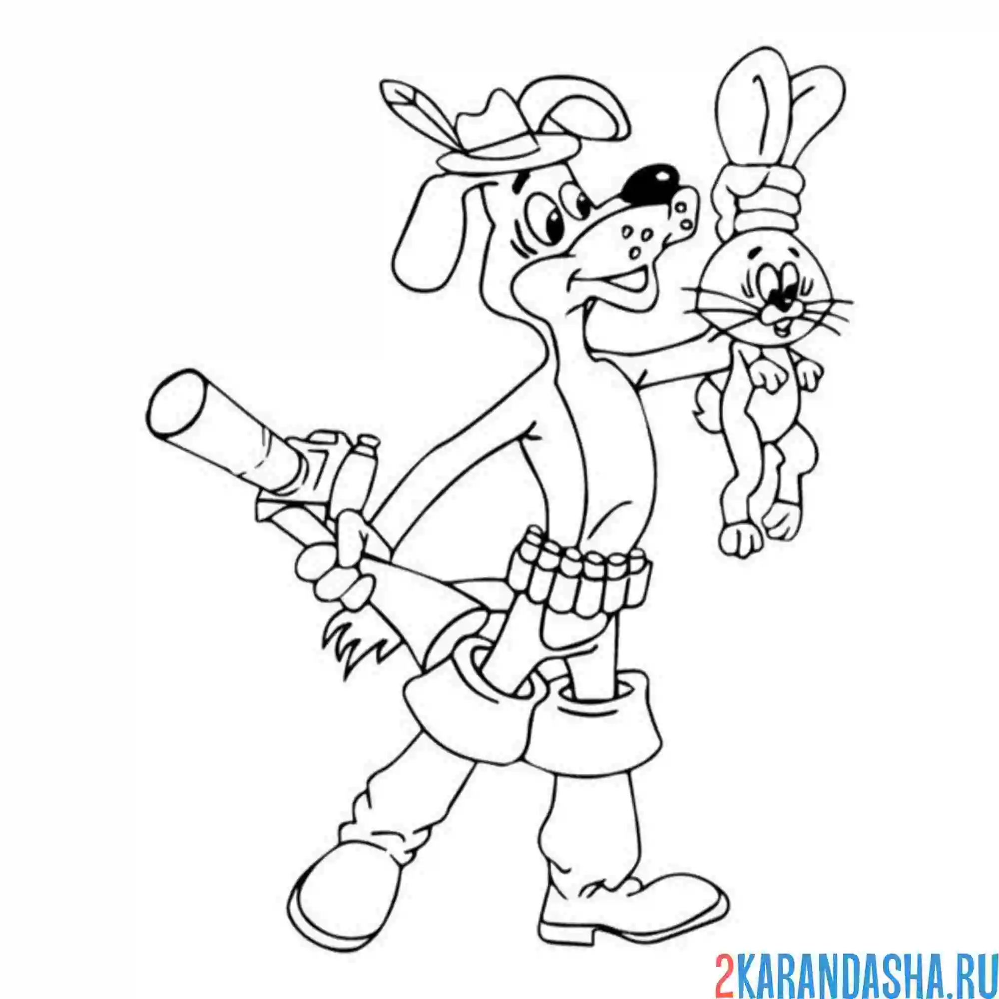 Раскраска шарик поймал зайчика