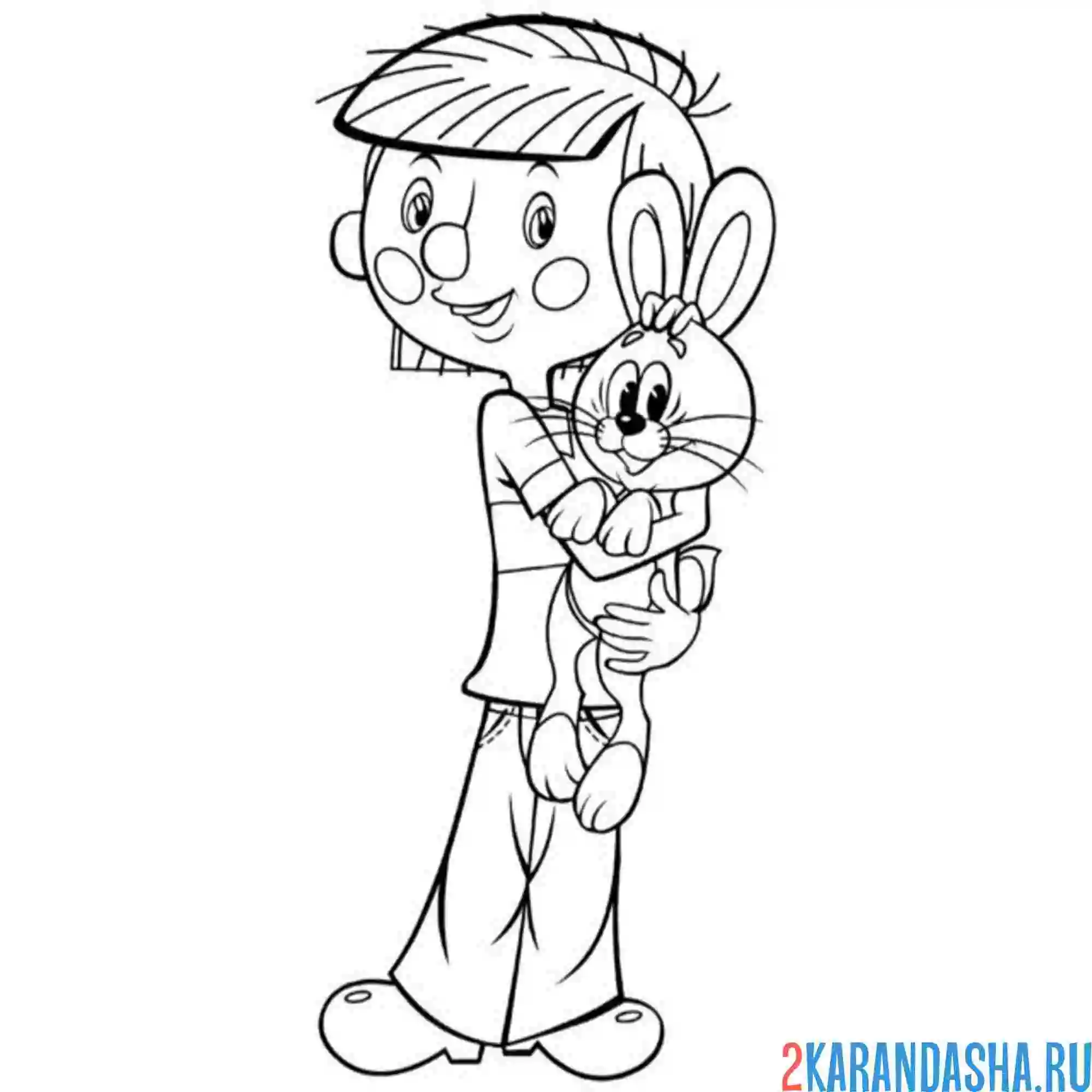 Раскраска простоквашино дядя федоро и зайка