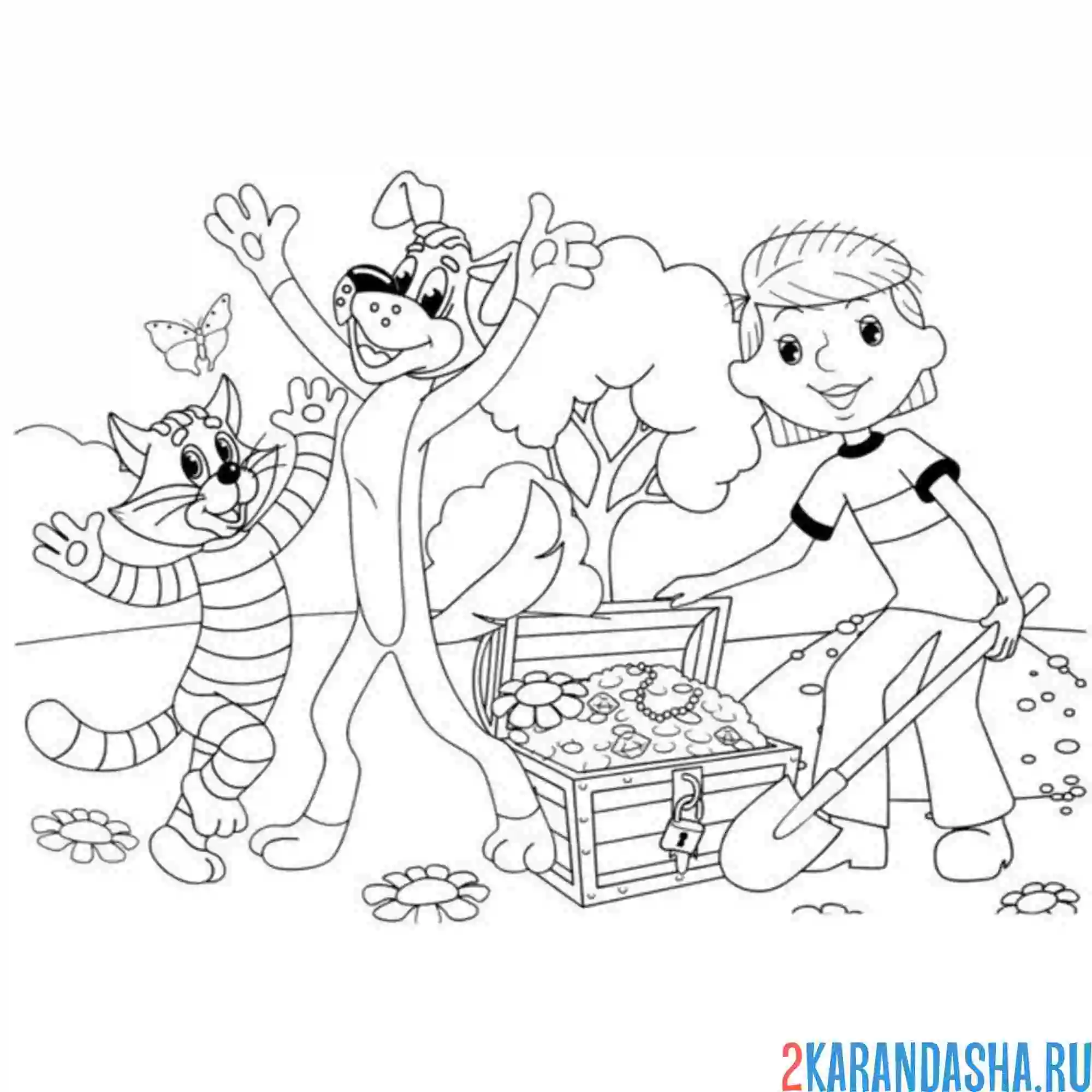 Раскраска нашли клад простоквашино