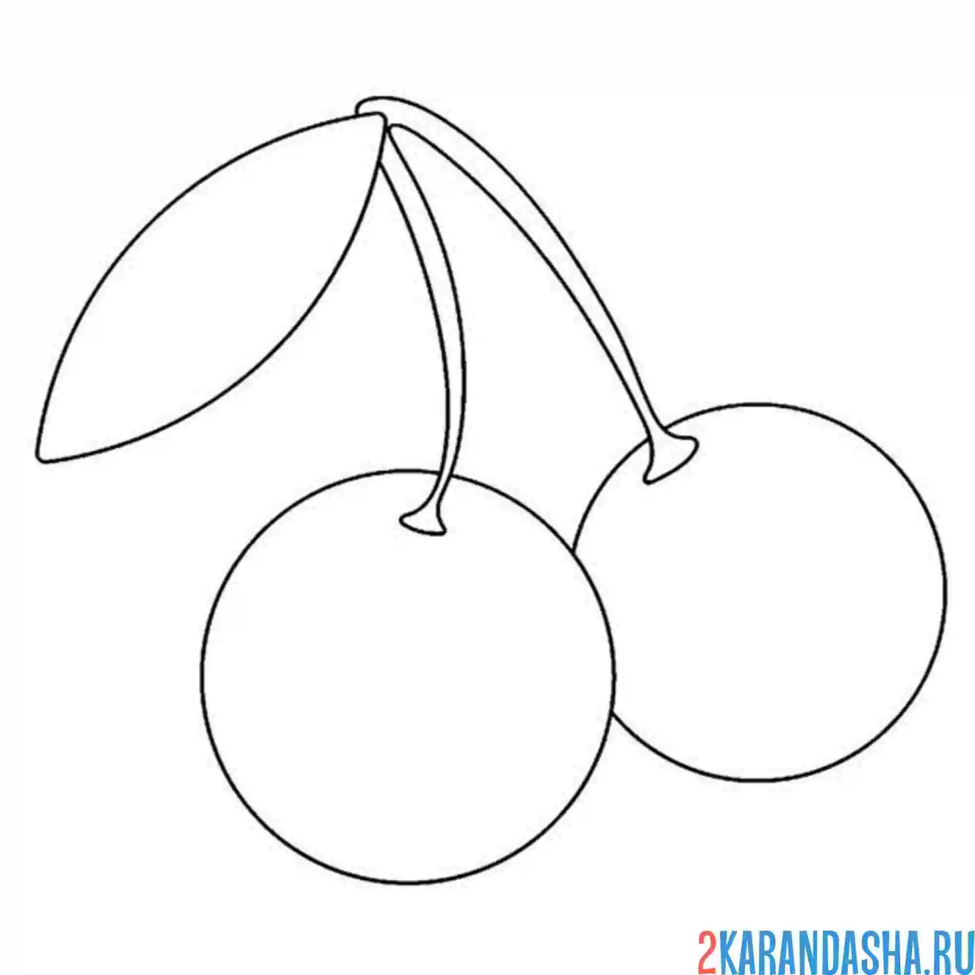 Раскраска простой рисунок вишни