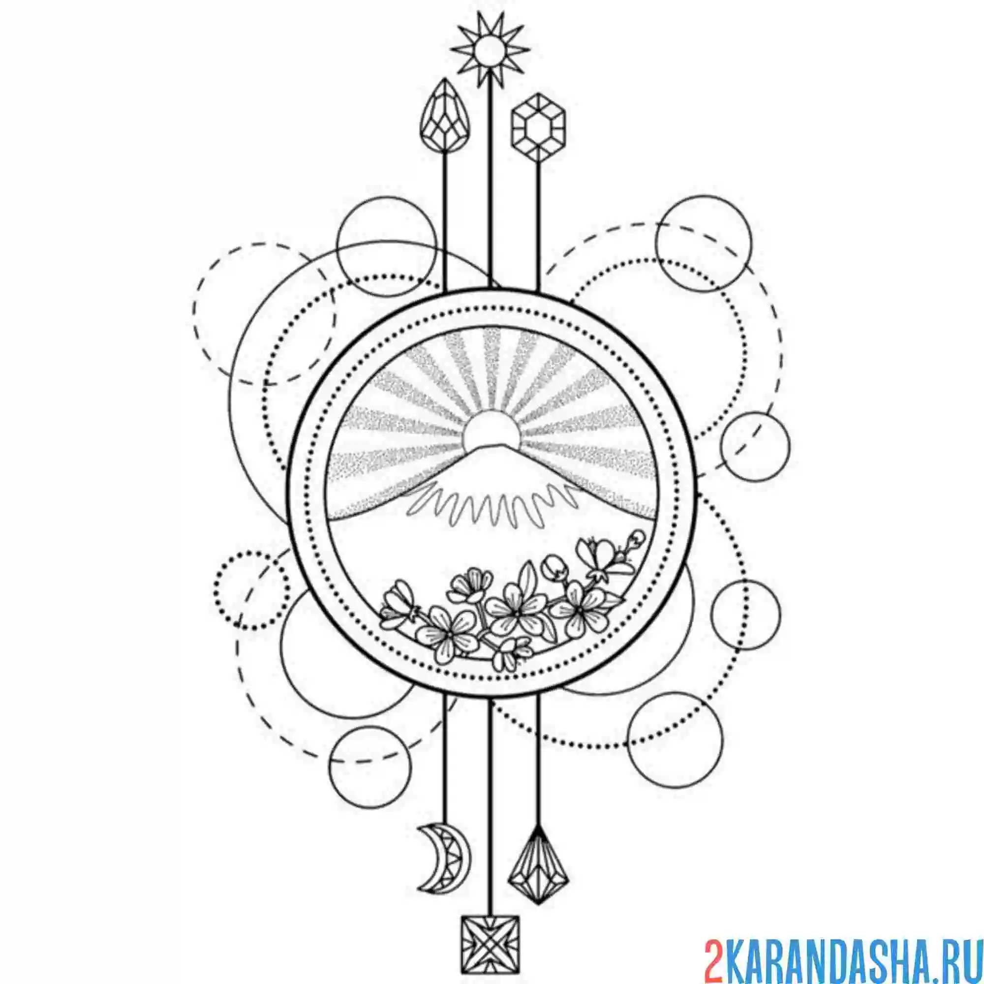 Раскраска сакура ловец снов