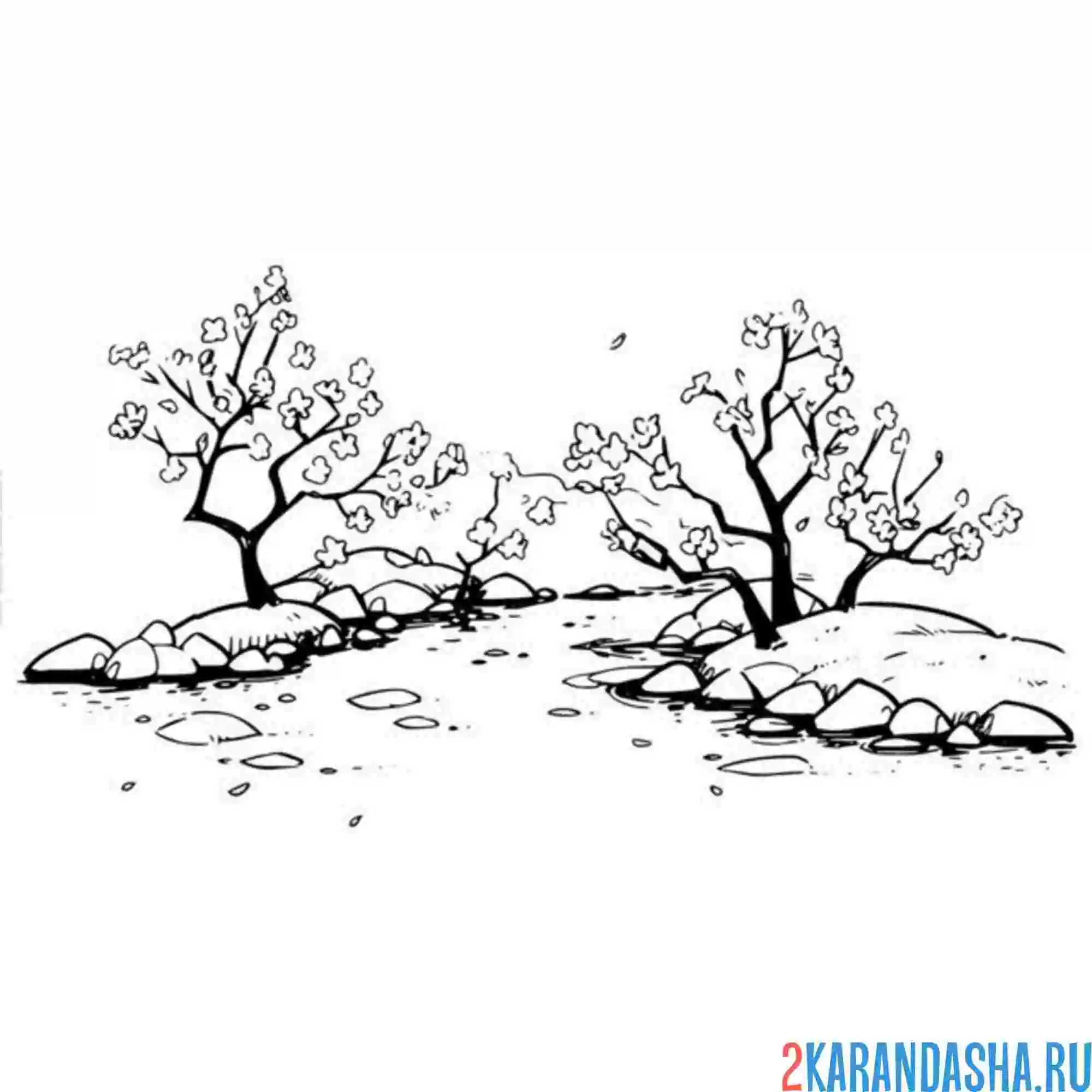 Раскраска японский сад