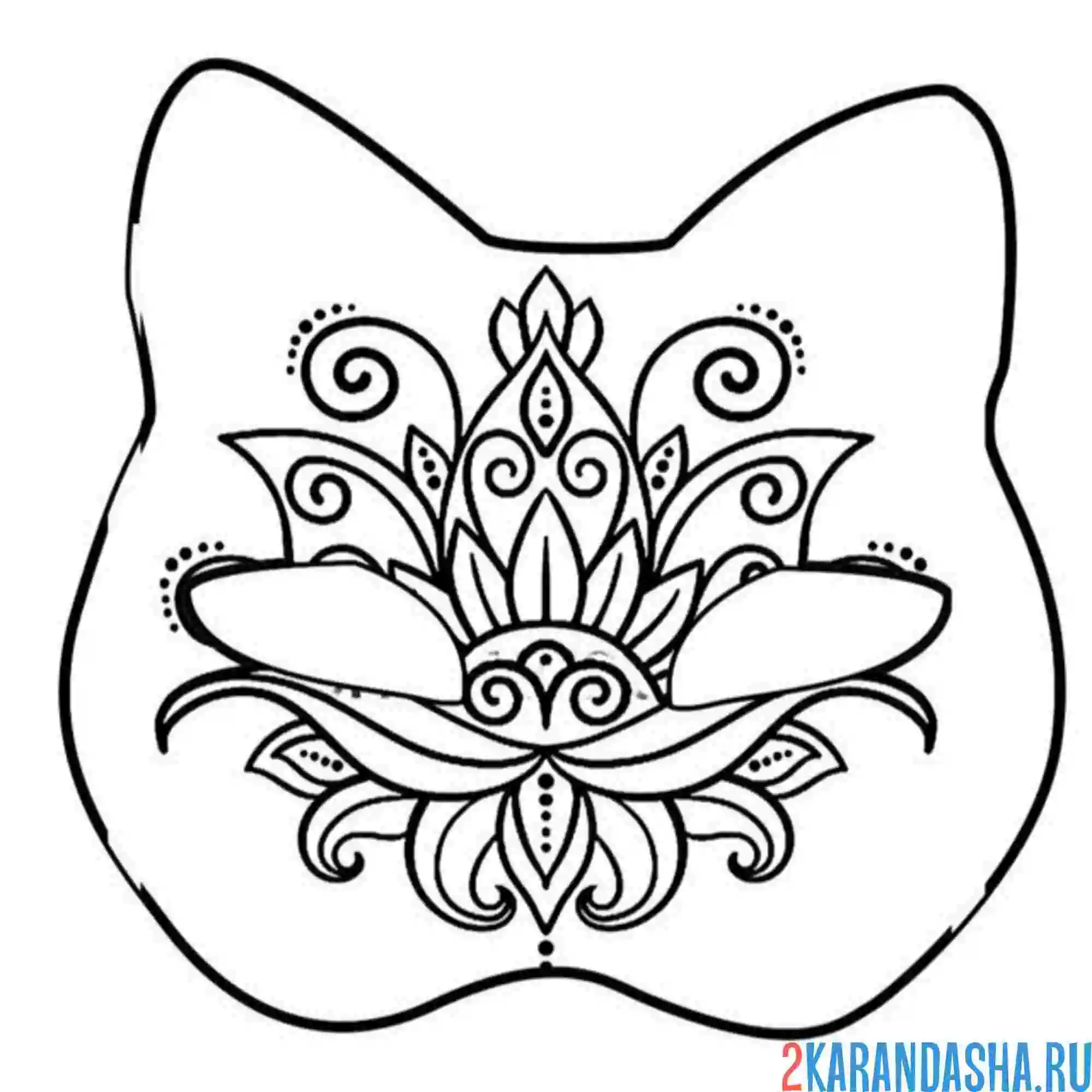 Раскраска маска квадробики индийские мотивы