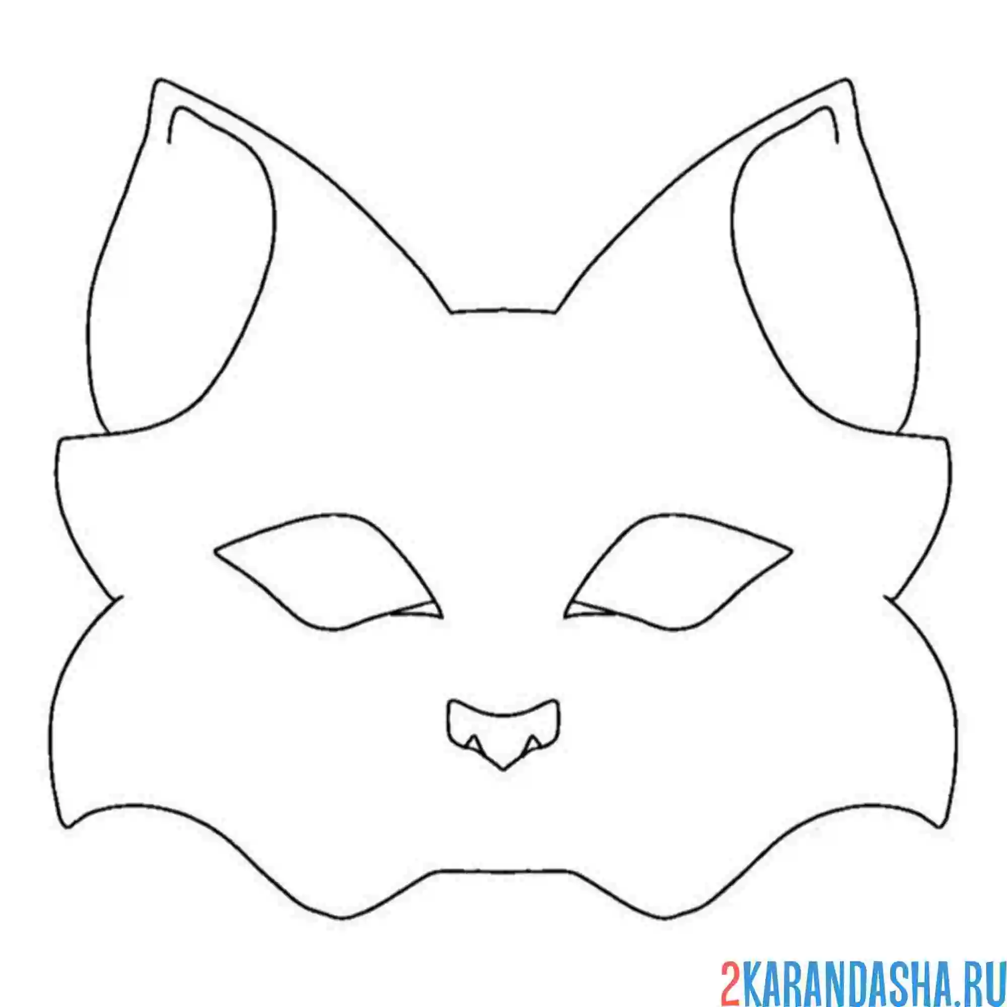 Раскраска маска квадробики лисичка