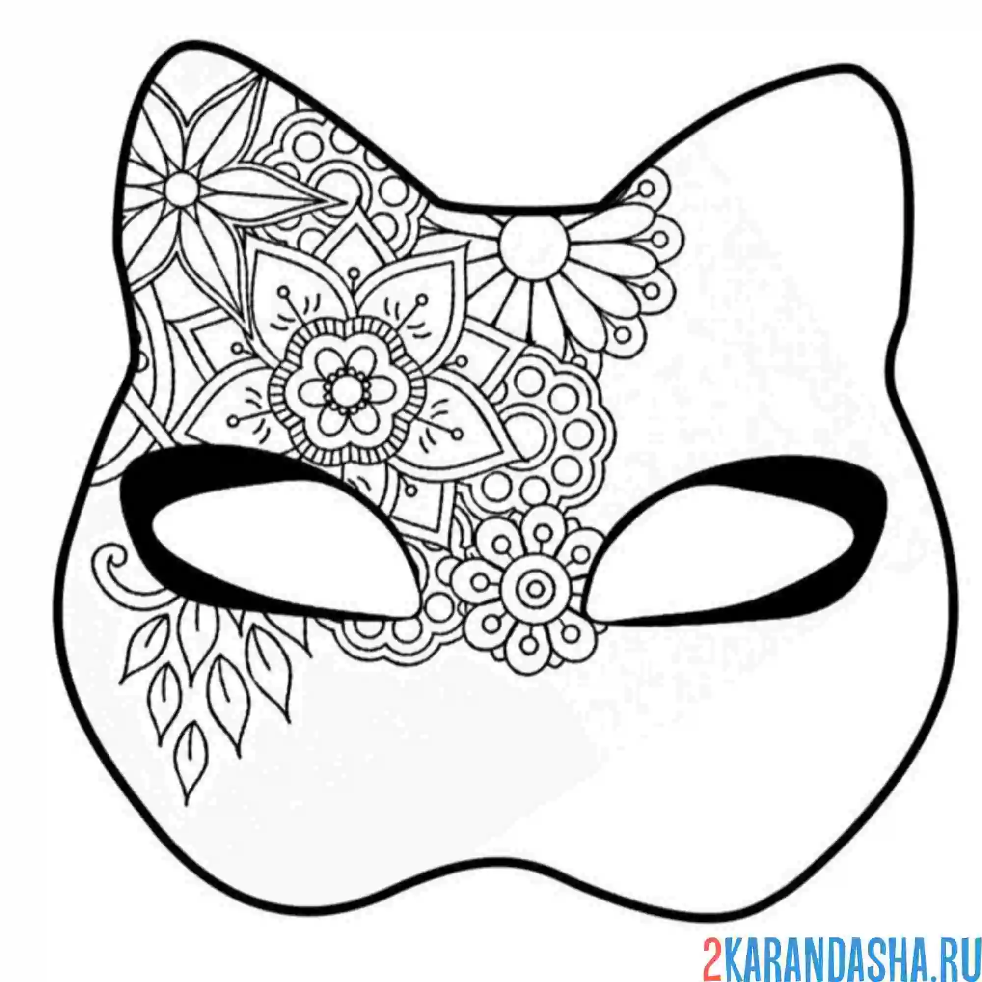 Раскраска маска квадробики тату