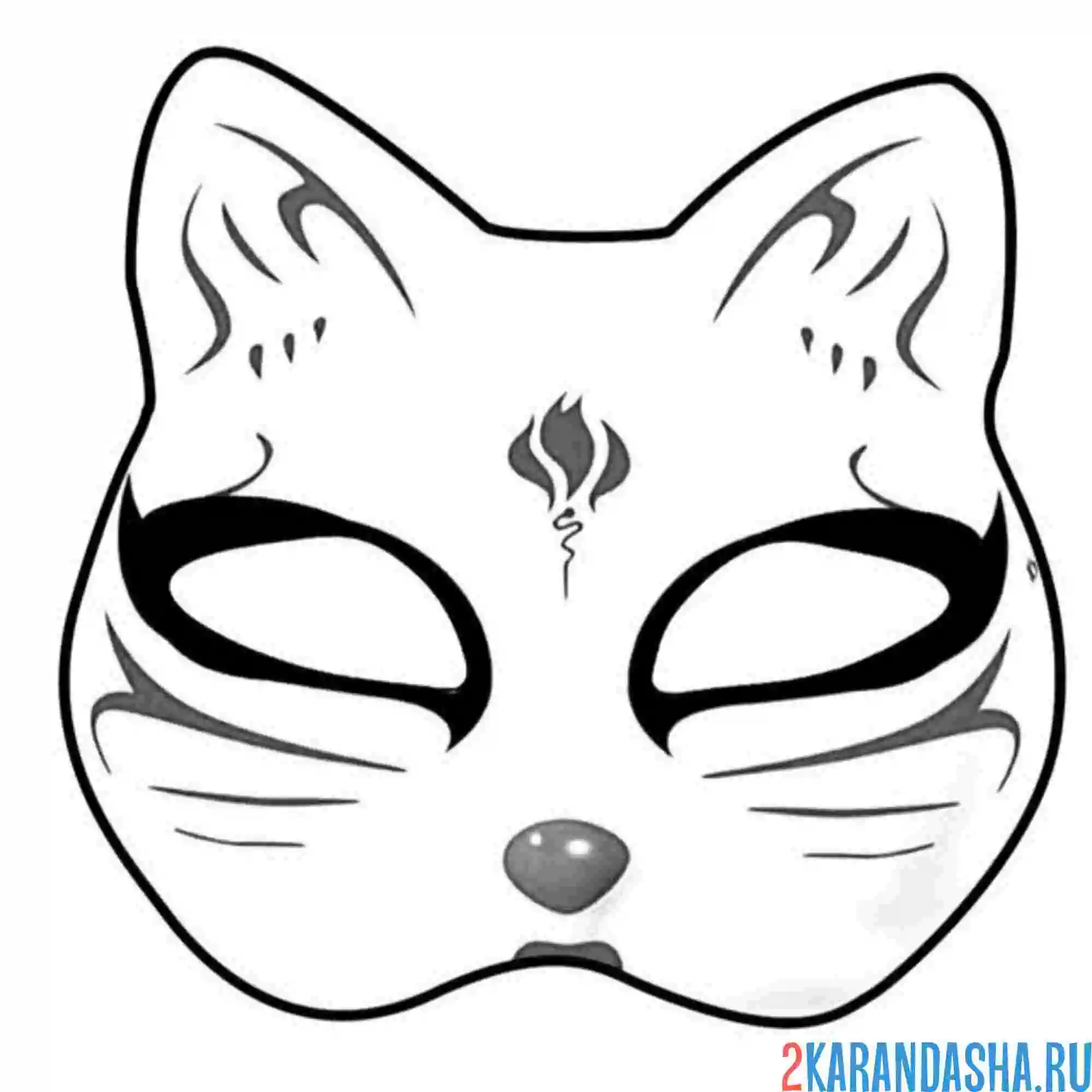 Раскраска маска квадробики кошечка