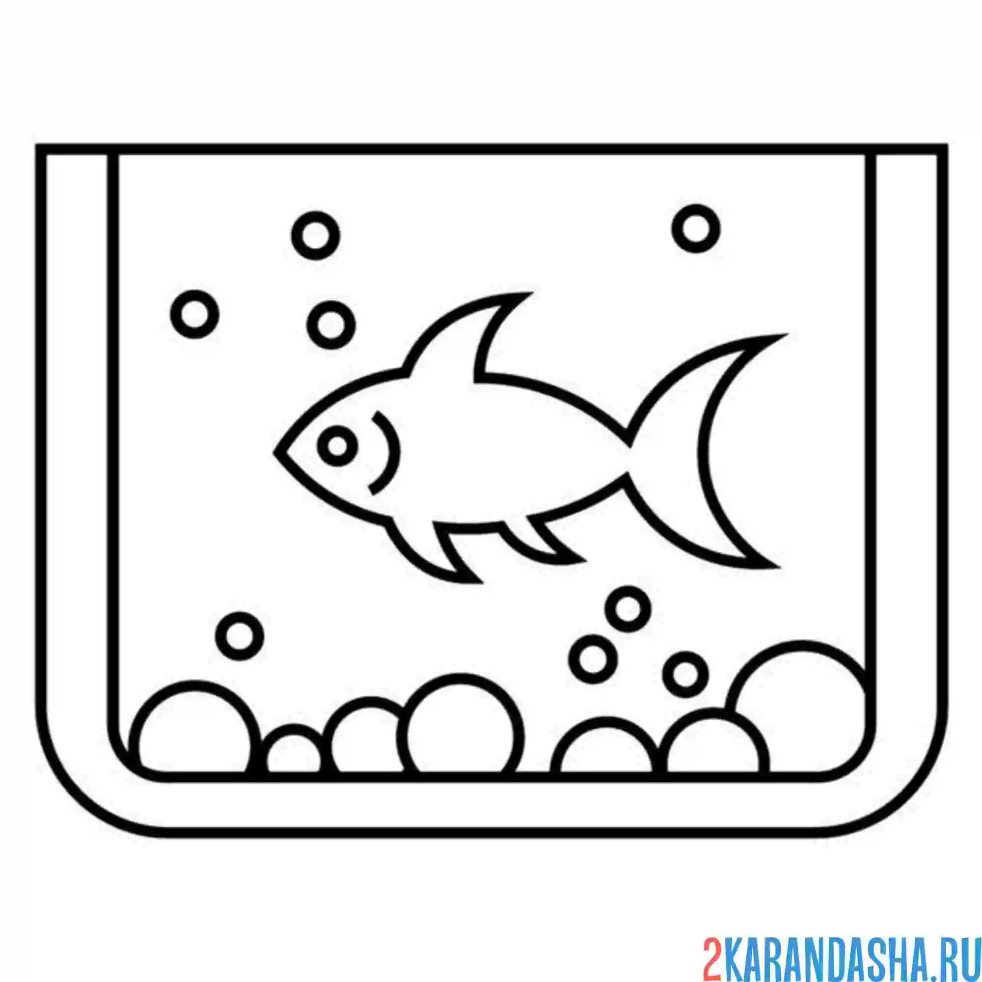 Раскраска рыбка бульк в аквариуме