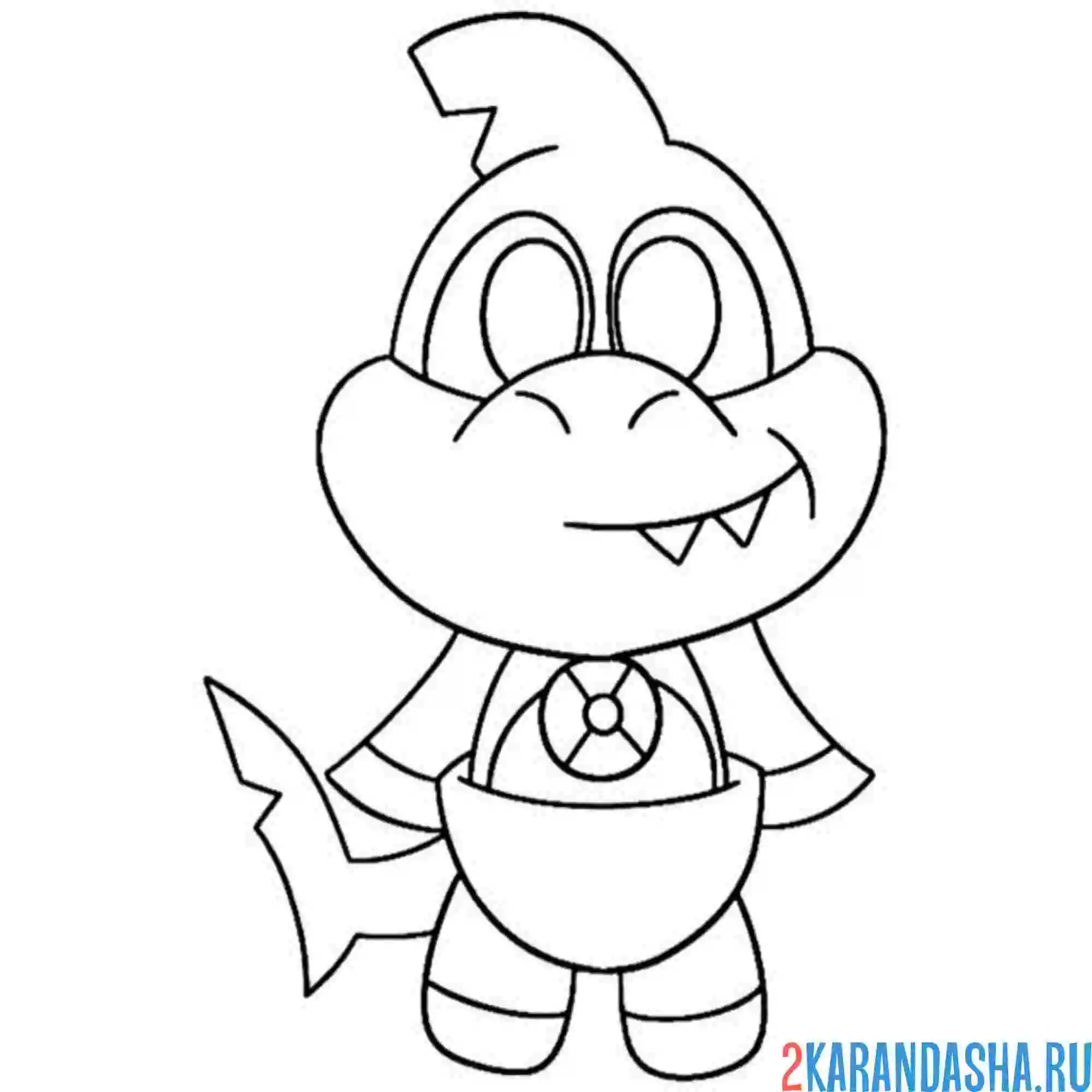 Раскраска улыбающиеся твари малыш jolly jaws