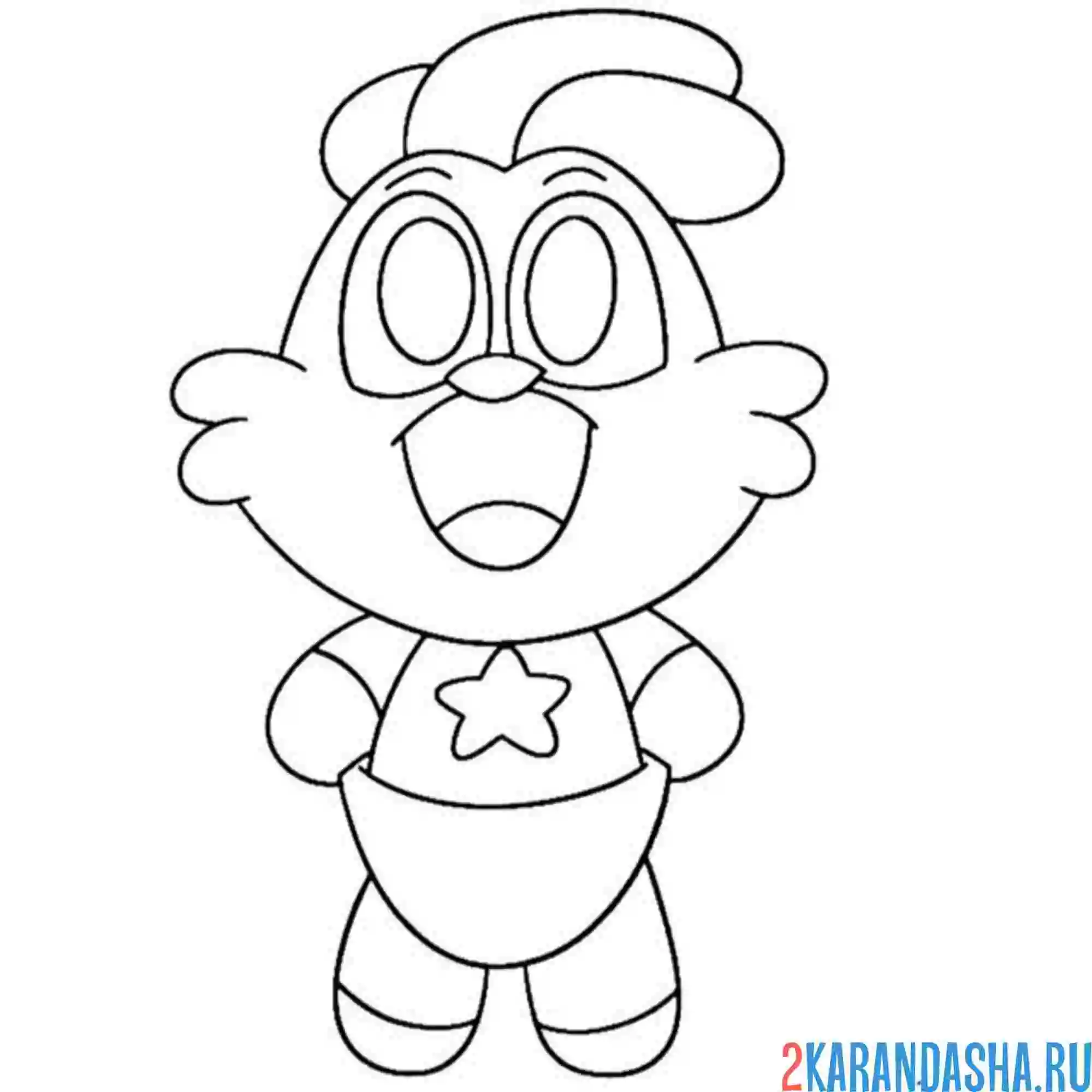 Раскраска улыбающиеся твари kickin chicken