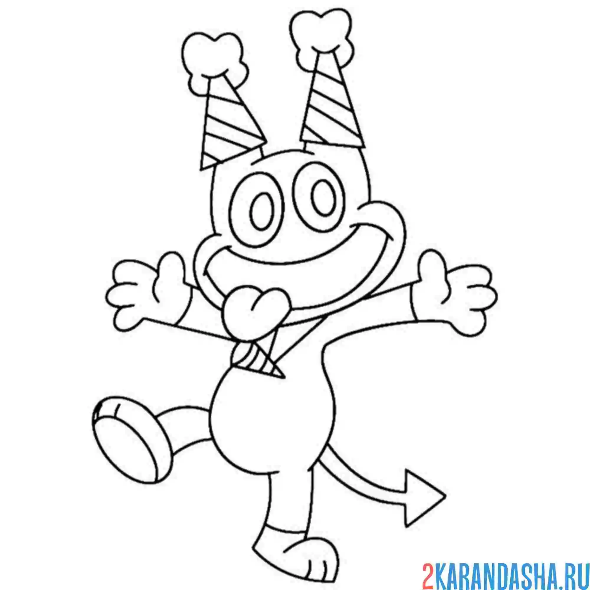 Раскраска улыбающиеся твари банбан