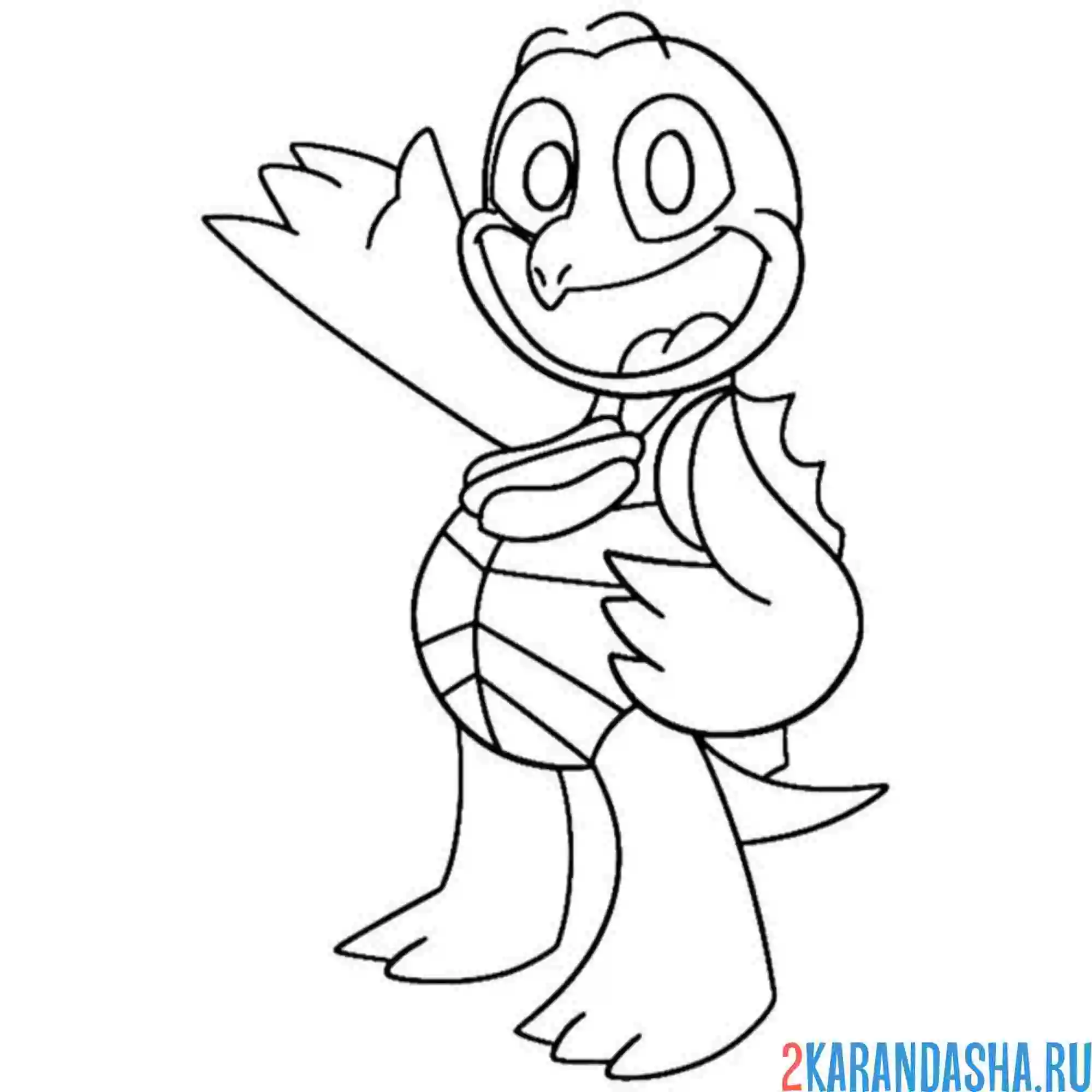 Раскраска улыбающиеся твари голодная черепаха