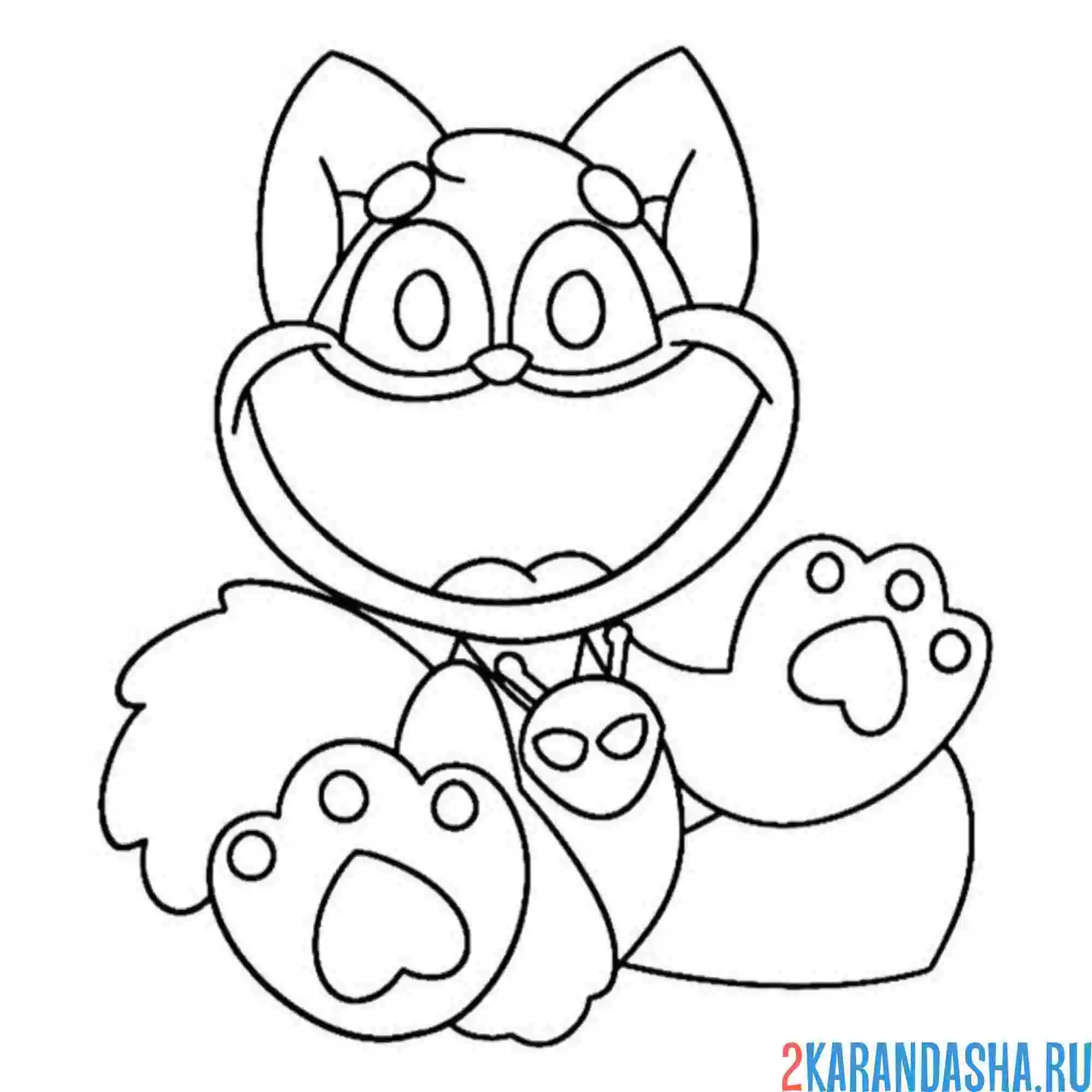 Раскраска улыбающиеся твари kiko shiba inu