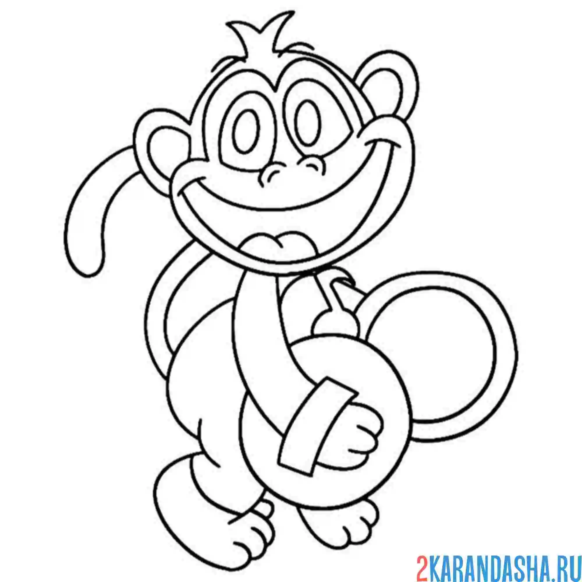 Раскраска улыбающиеся твари marchin monkey