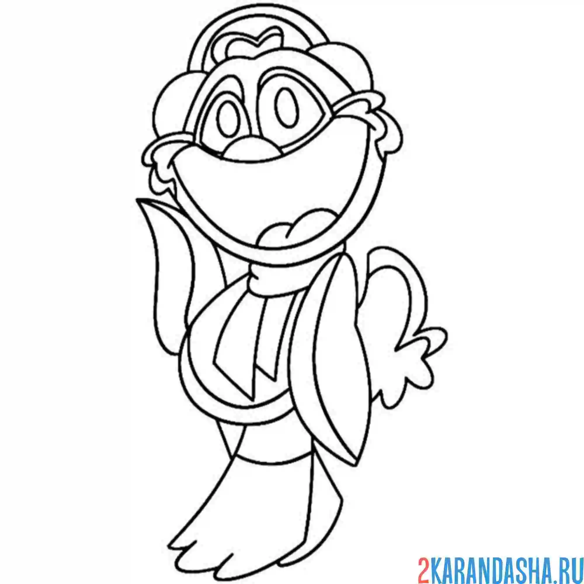 Раскраска улыбающиеся твари picypigloo penguin