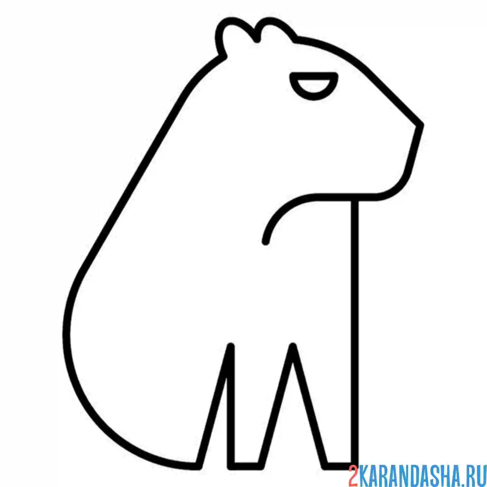 Раскраска иконка капибара